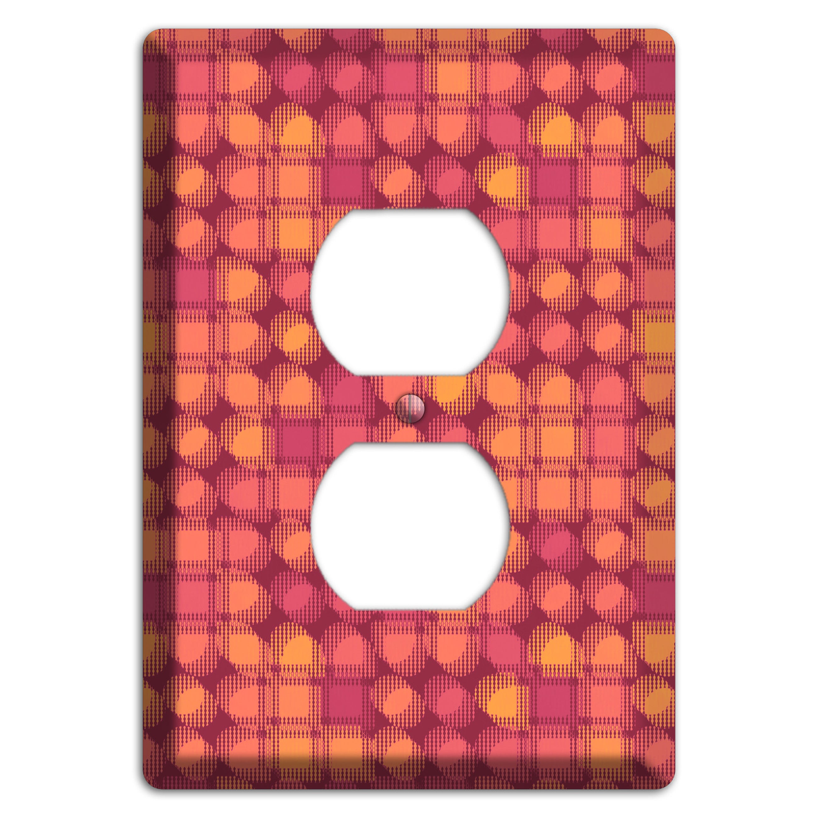 Coral Grunge Circles Duplex Outlet Wallplate