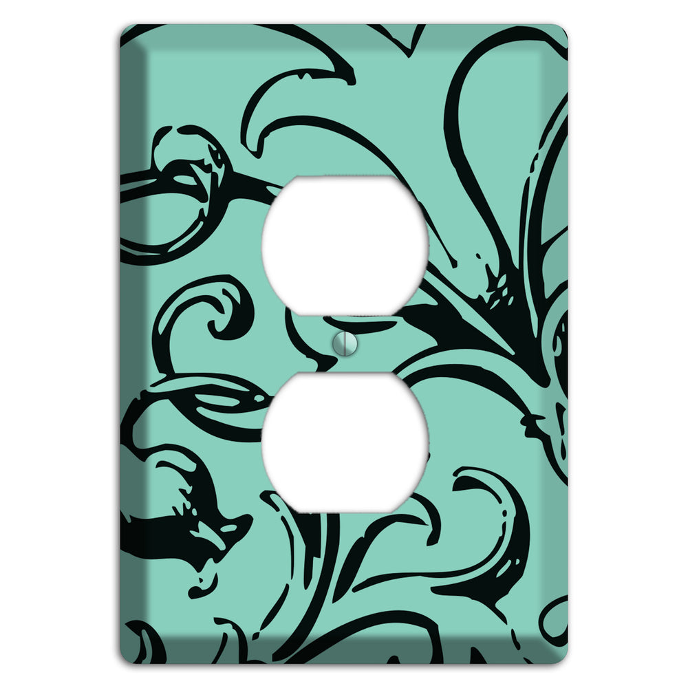 Victorian Aqua Duplex Outlet Wallplate