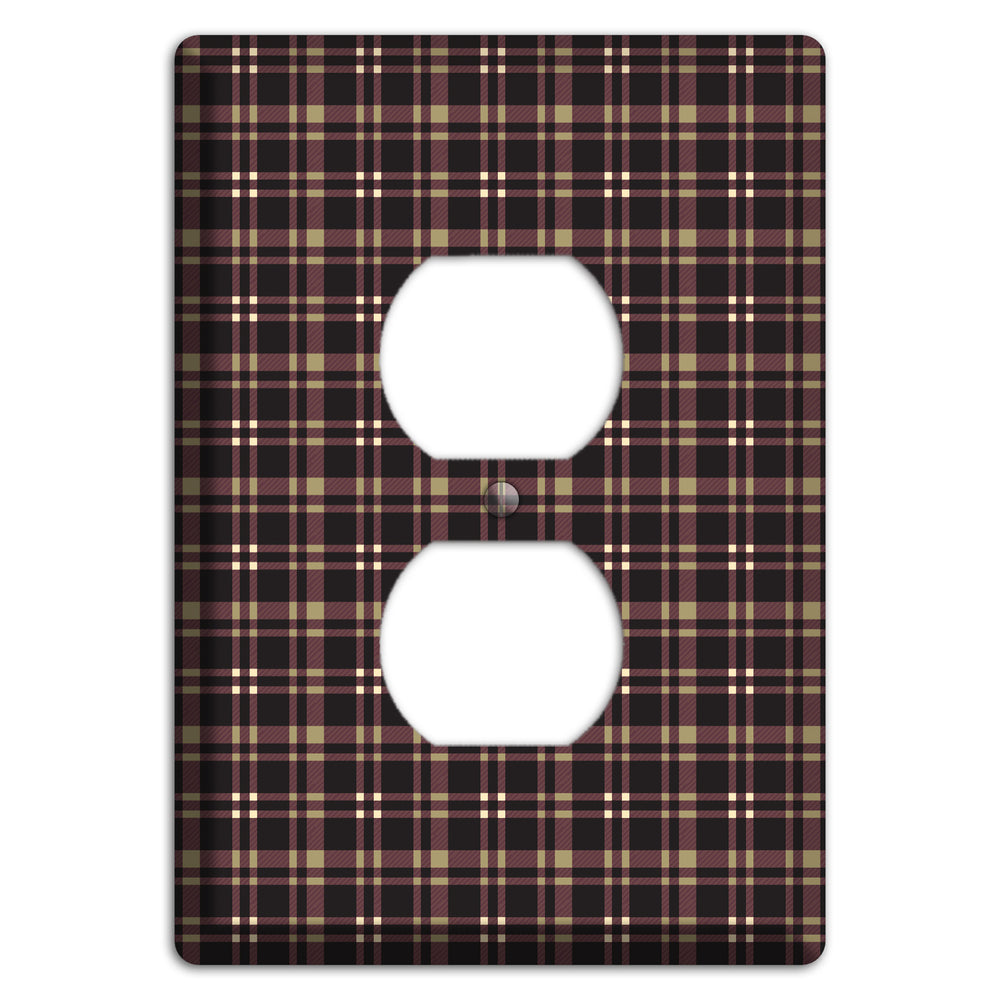 Dark Brown Plaid Duplex Outlet Wallplate