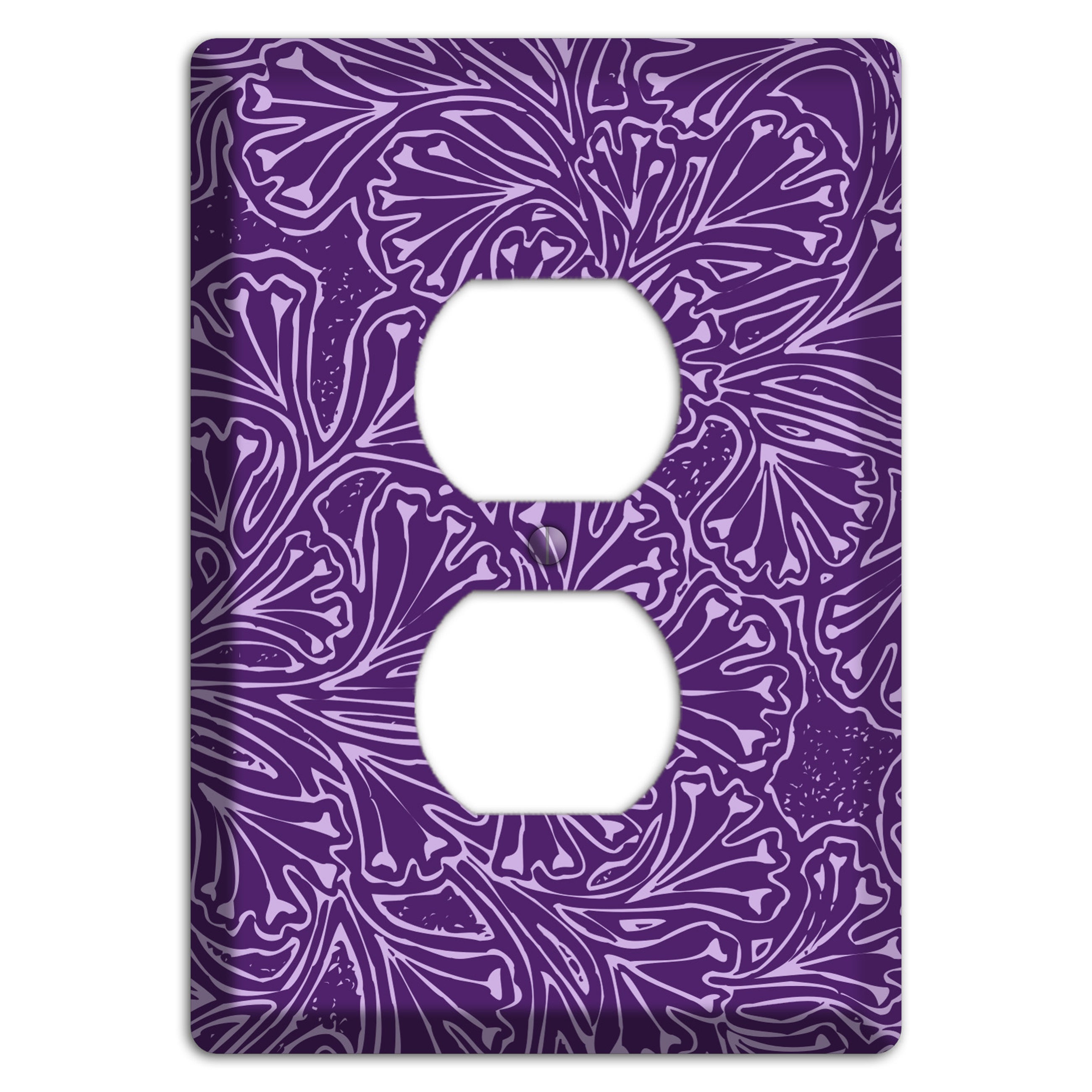 Deco Purple Interlocking Floral Duplex Outlet Wallplate