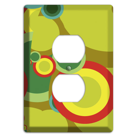 Green and Yellow Abstract Circles Duplex Outlet Wallplate