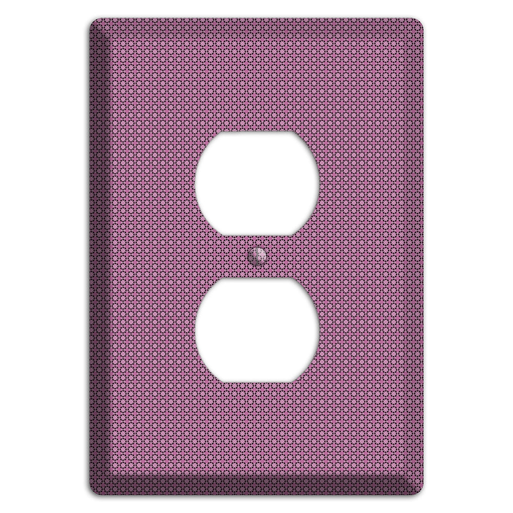 Multi Plum Tiled Tiny Foulard Duplex Outlet Wallplate