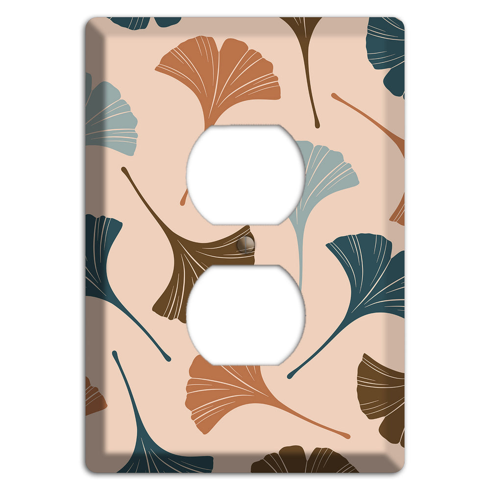 Blush Ginkgo Leaves Duplex Outlet Wallplate