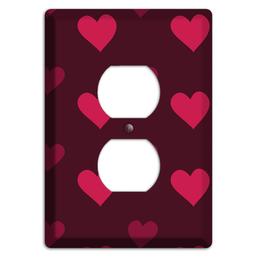 Tiled Large Hearts Duplex Outlet Wallplate