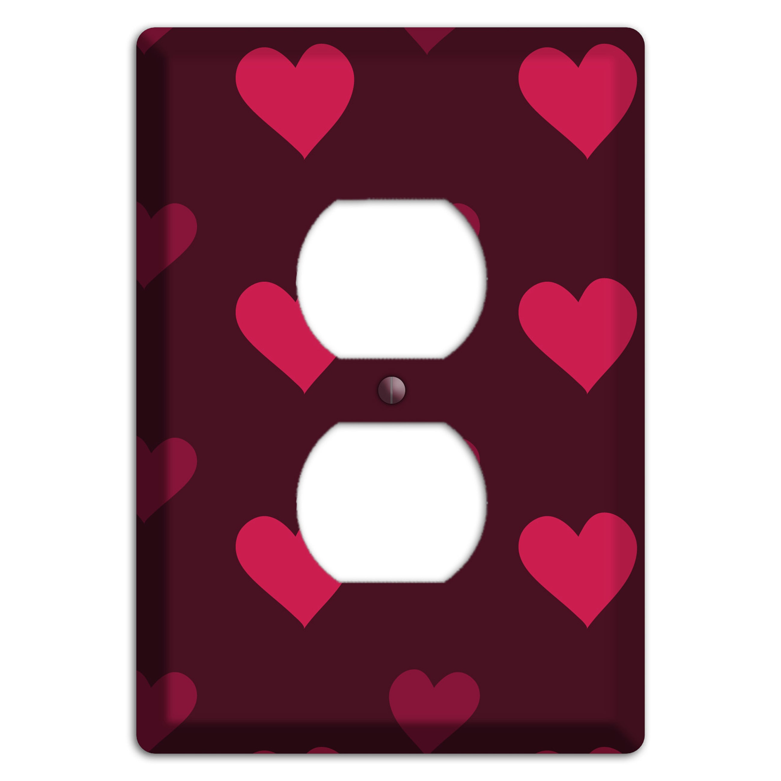 Tiled Large Hearts Duplex Outlet Wallplate