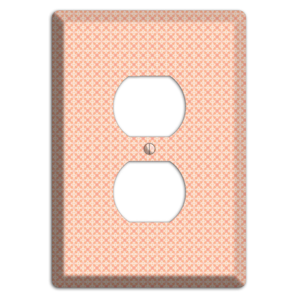Peach Quatrefoil Duplex Outlet Wallplate