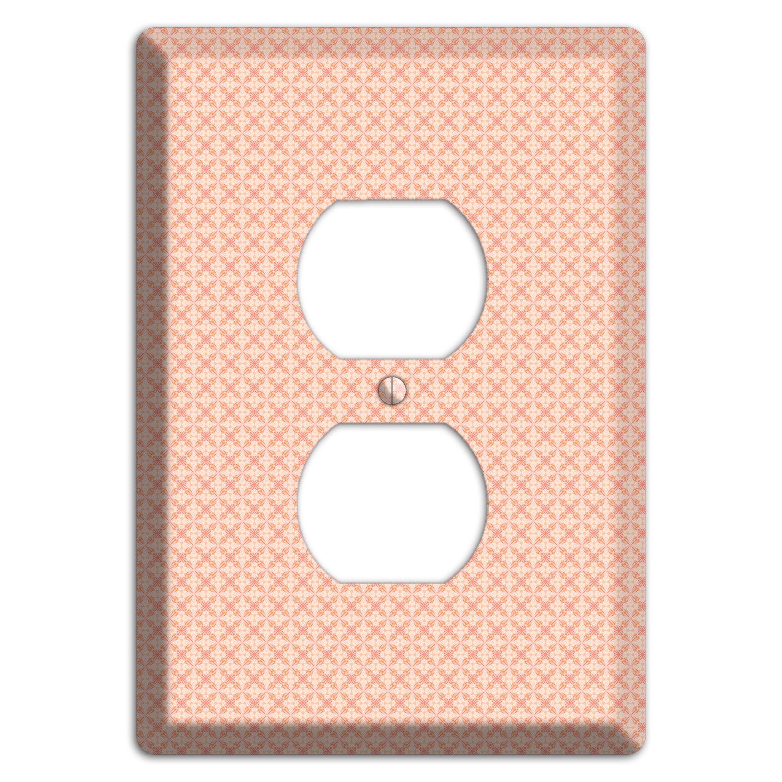 Peach Quatrefoil Duplex Outlet Wallplate
