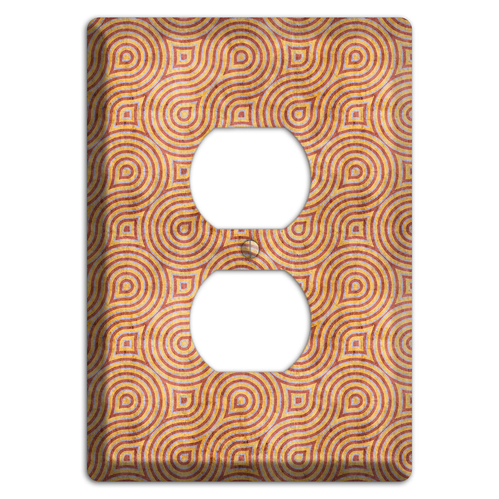 Beige and Red Swirl Duplex Outlet Wallplate