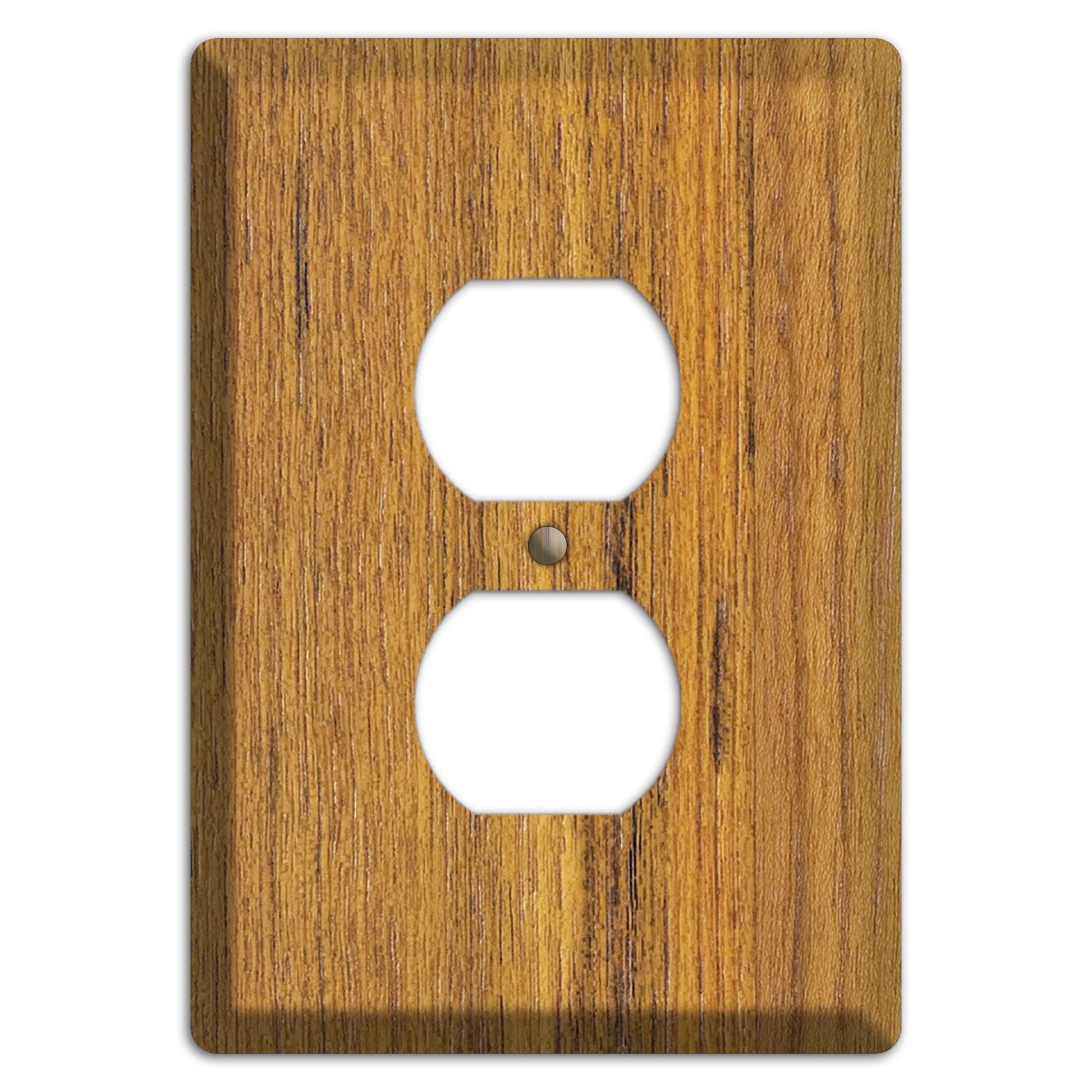 Teak Wood Duplex Outlet Cover Plate
