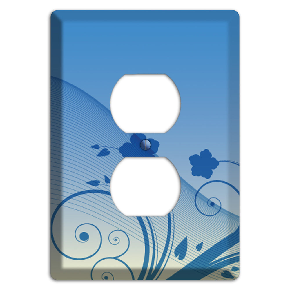 Blue Swirls Duplex Outlet Wallplate