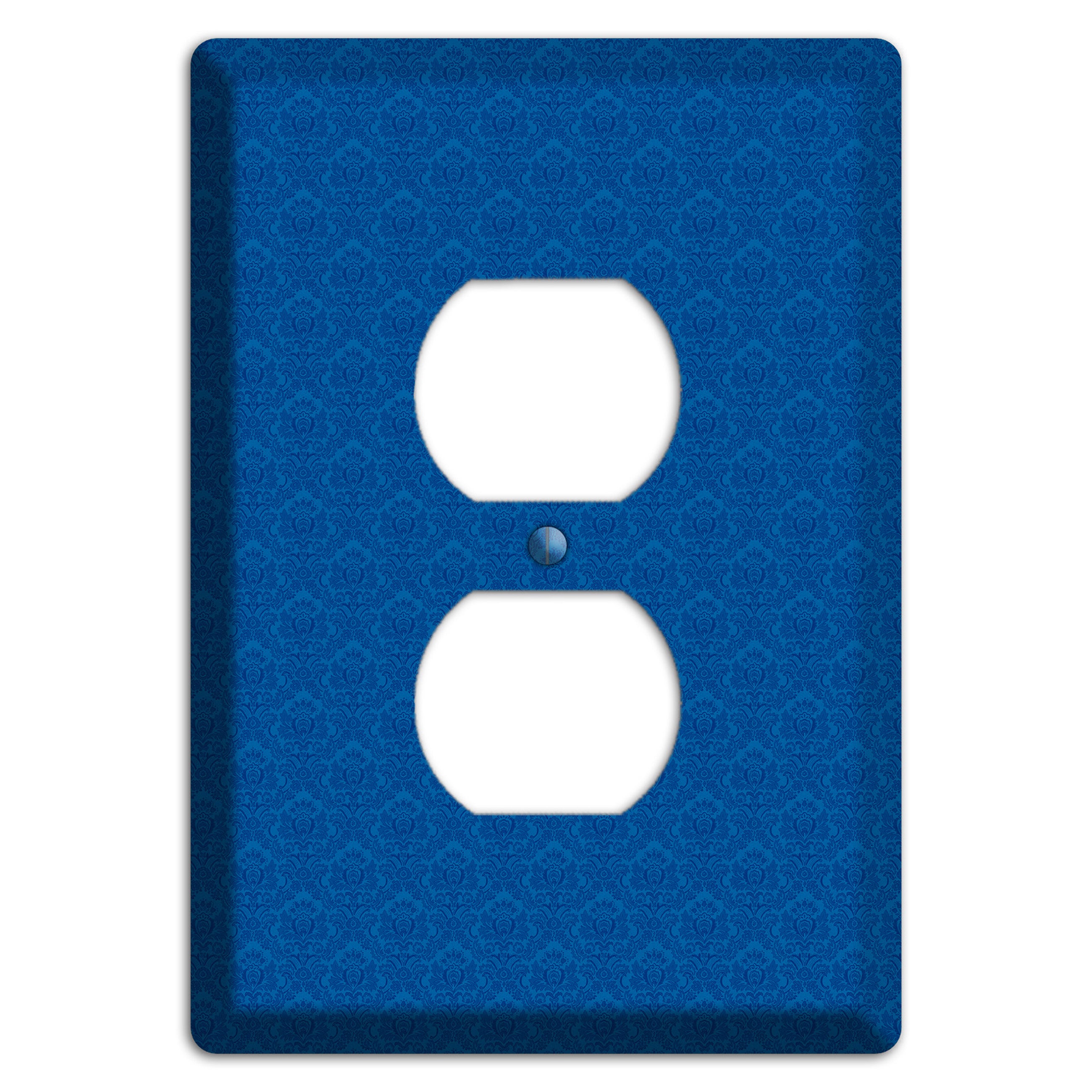 Blue Cartouche Duplex Outlet Wallplate