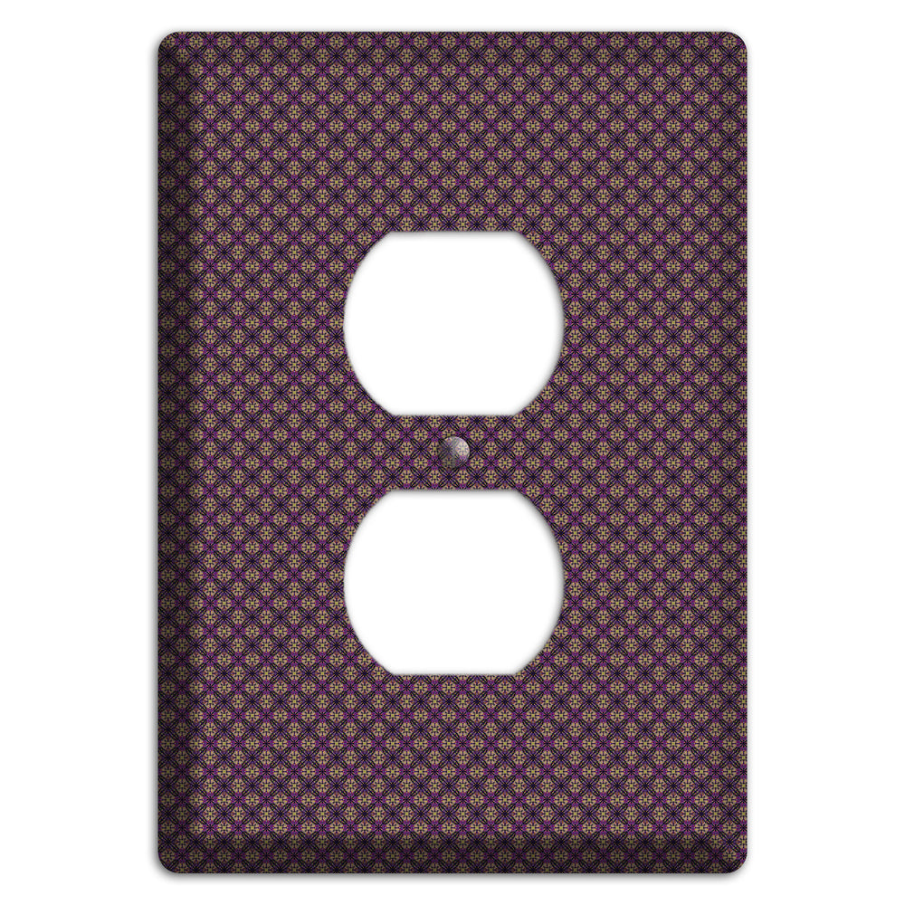 Brown and Purple Tiny Arabesque Duplex Outlet Wallplate