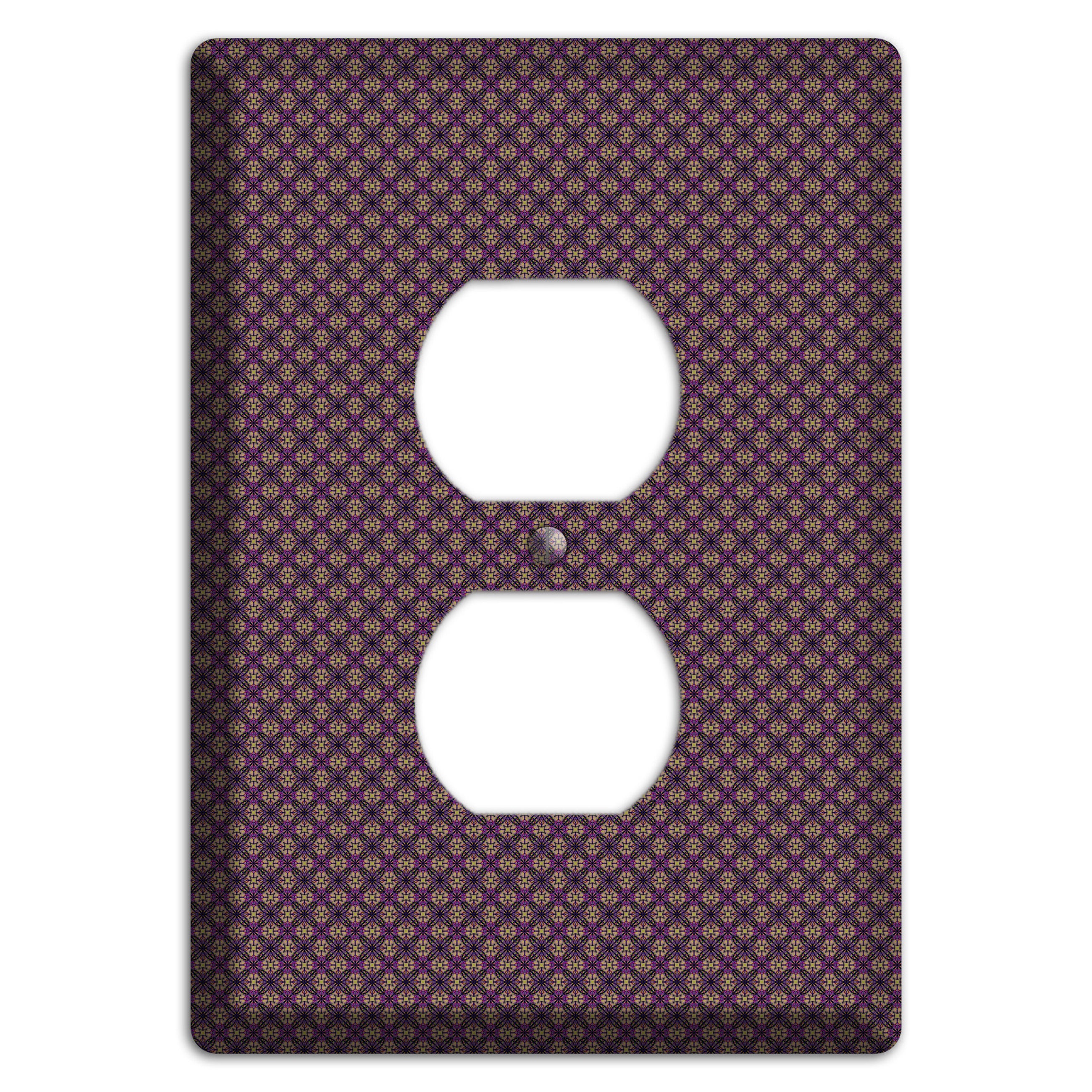 Brown and Purple Tiny Arabesque Duplex Outlet Wallplate