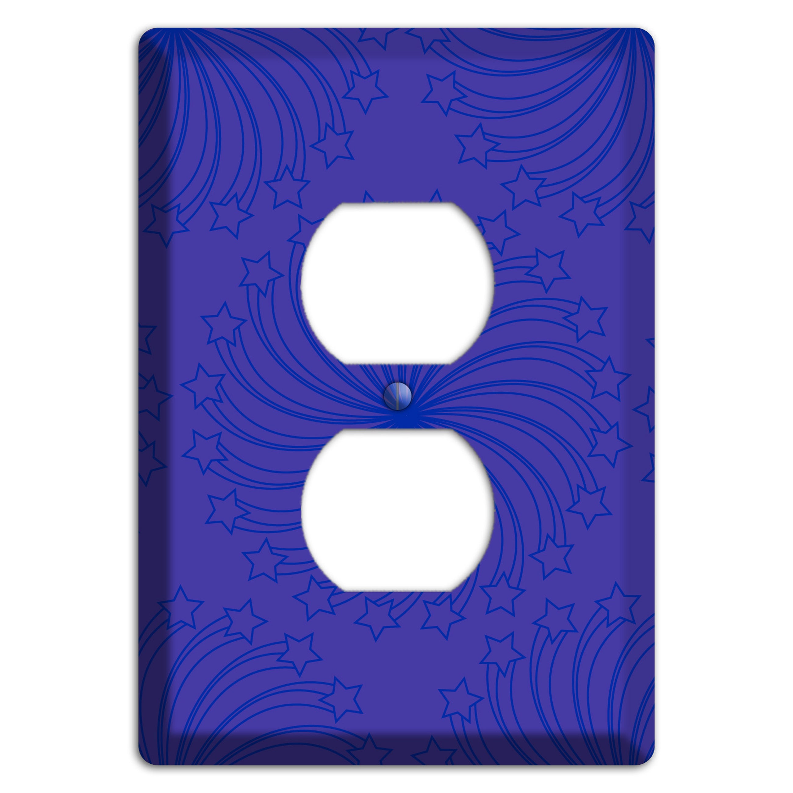 Multi Purple Star Swirl Duplex Outlet Wallplate