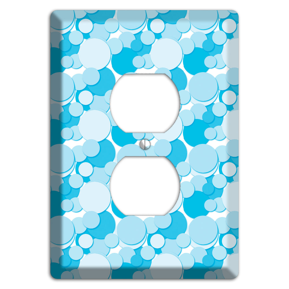 Multi Blue Bubble Dots Duplex Outlet Wallplate