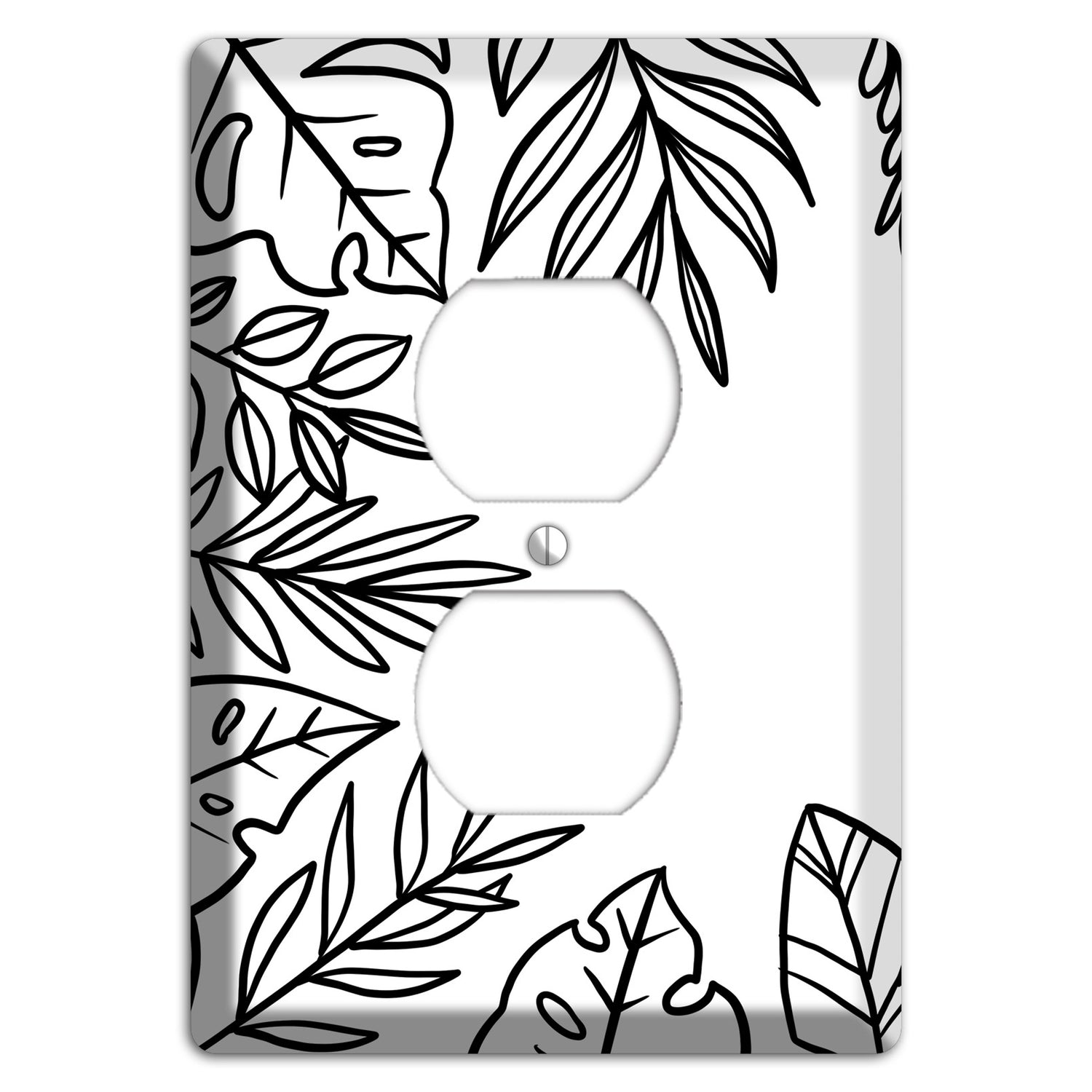 Hand-Drawn Leaves 4 Duplex Outlet Wallplate