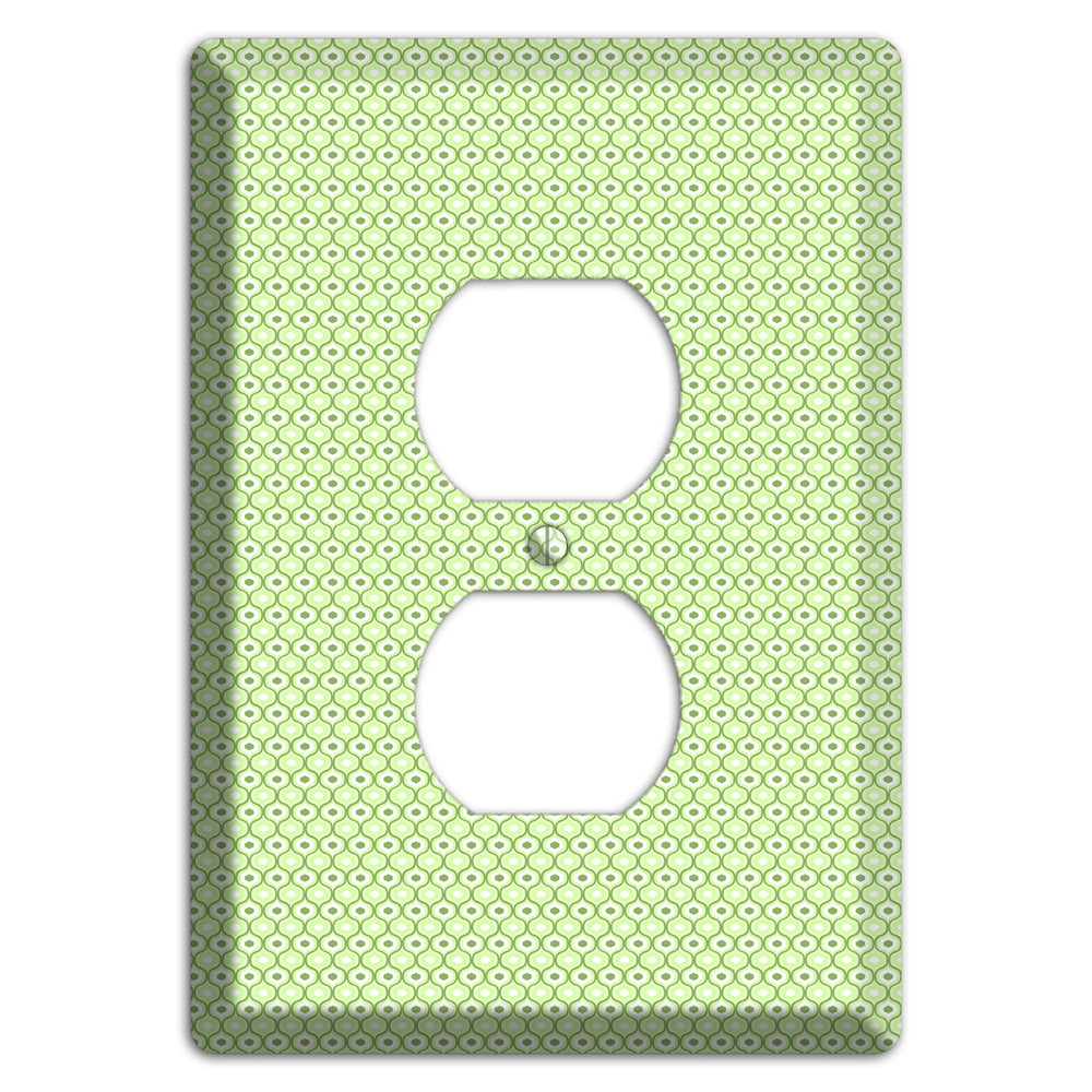 Multi Green Tiny Double Scallop Duplex Outlet Wallplate