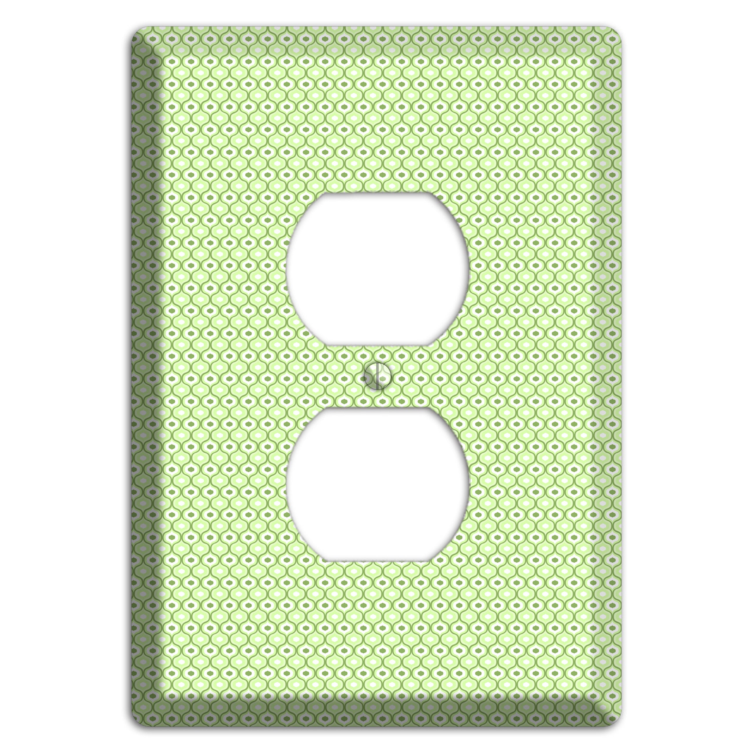 Multi Green Tiny Double Scallop Duplex Outlet Wallplate