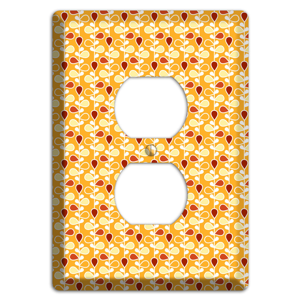 Yellow Teardrop Vine Duplex Outlet Wallplate