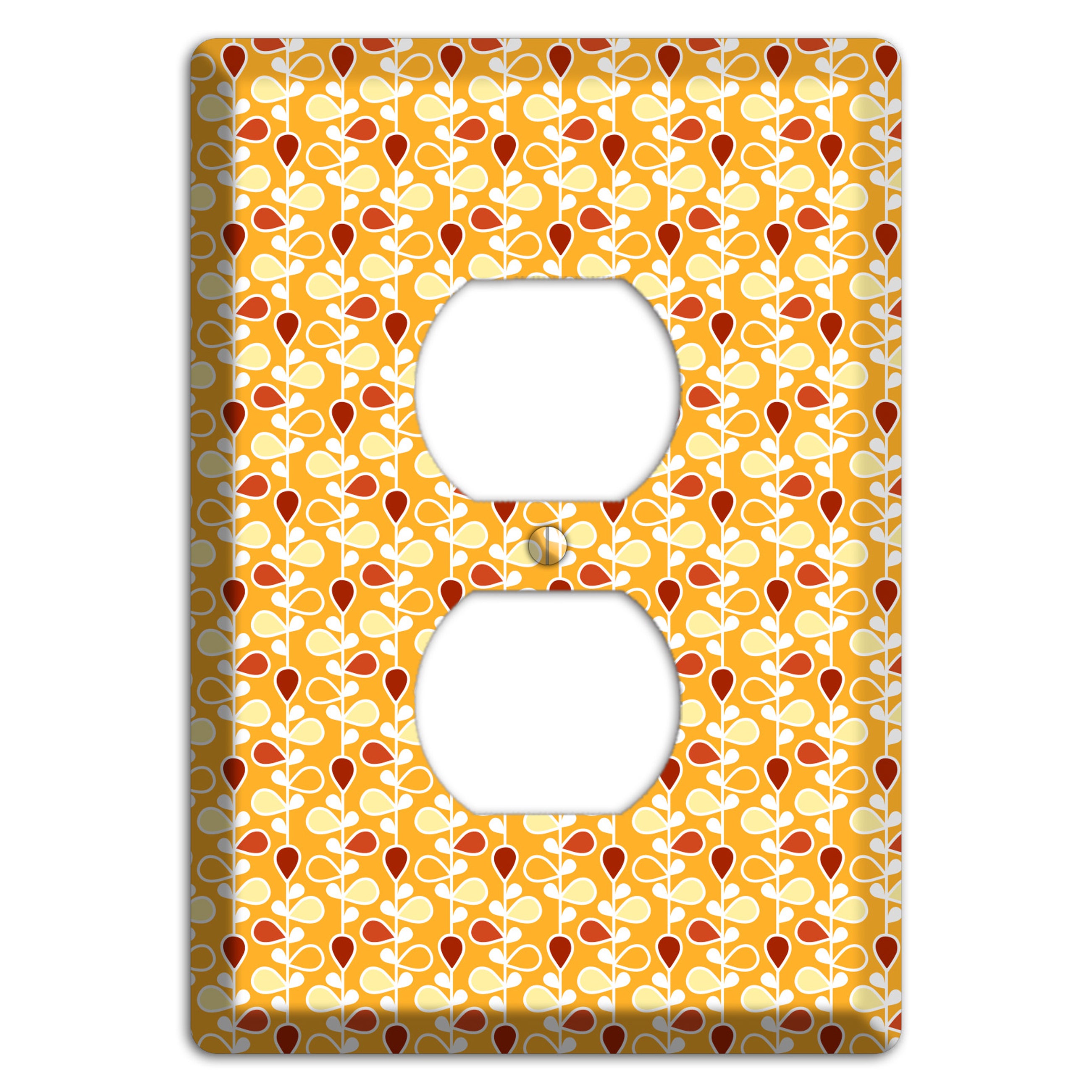 Yellow Teardrop Vine Duplex Outlet Wallplate