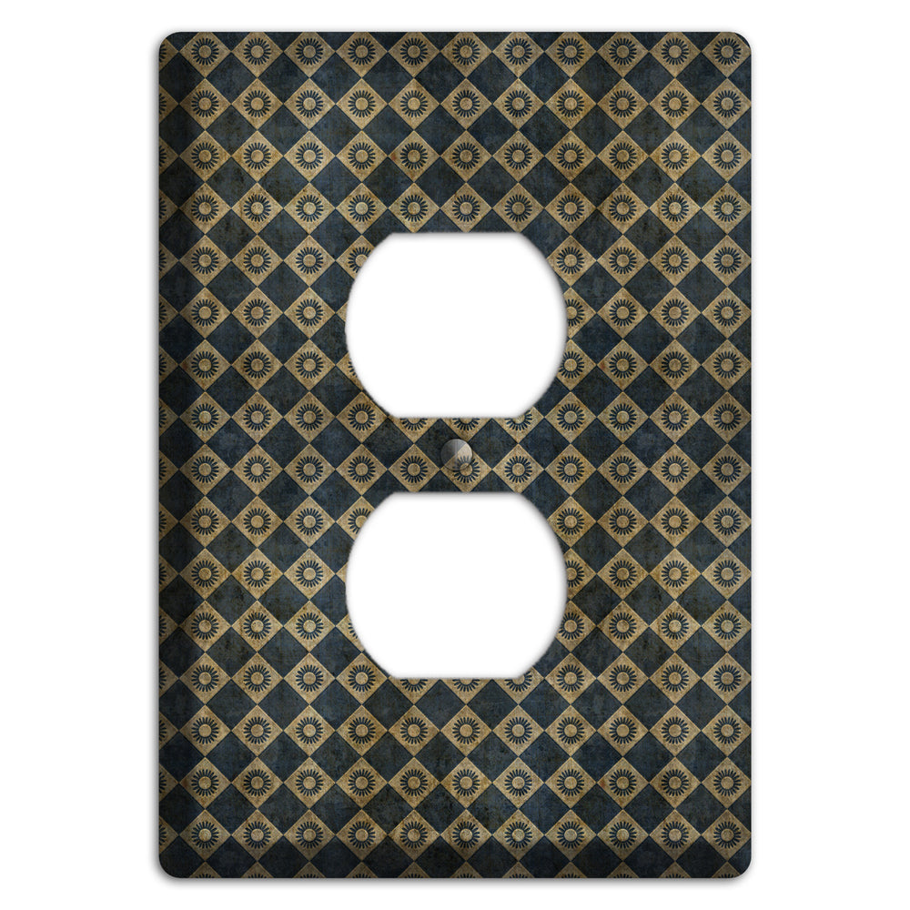 Black and Grey Diamond Circles Duplex Outlet Wallplate