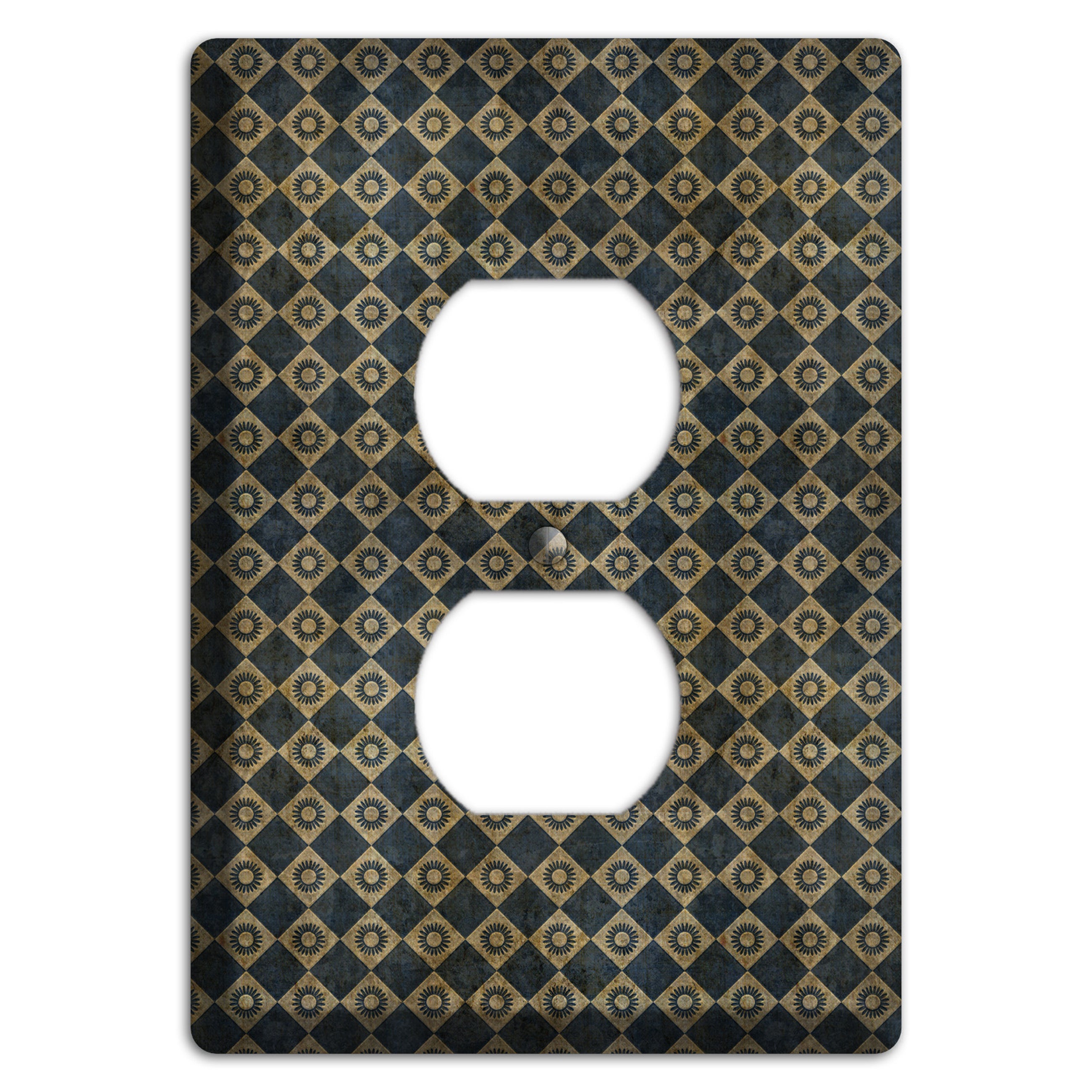 Black and Grey Diamond Circles Duplex Outlet Wallplate