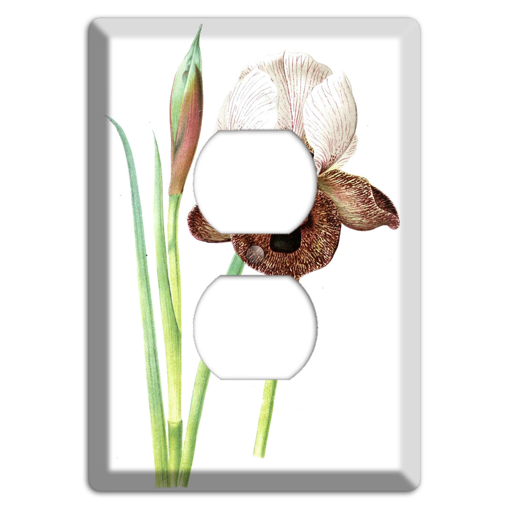 White iris Duplex Outlet Wallplate