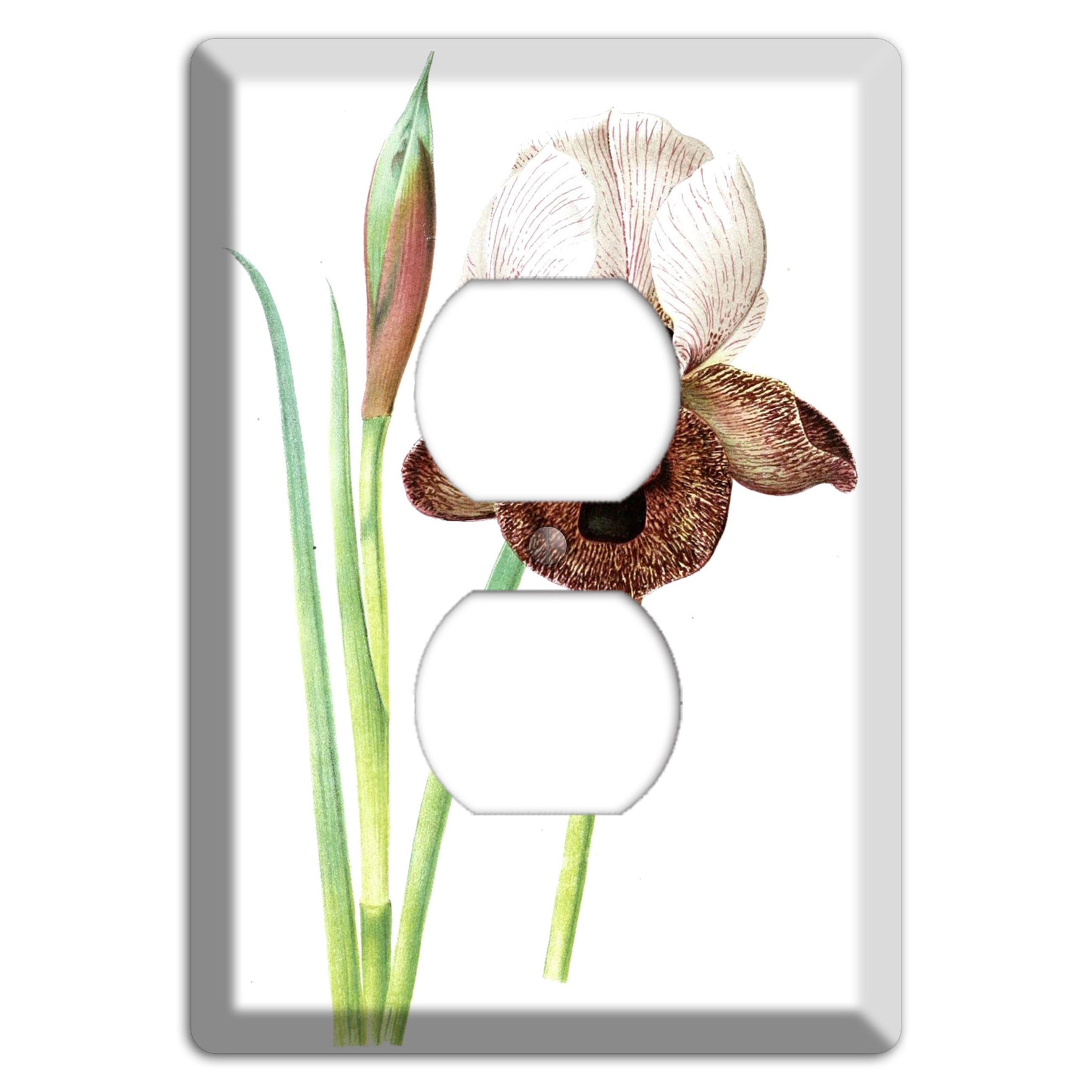 White iris Duplex Outlet Wallplate