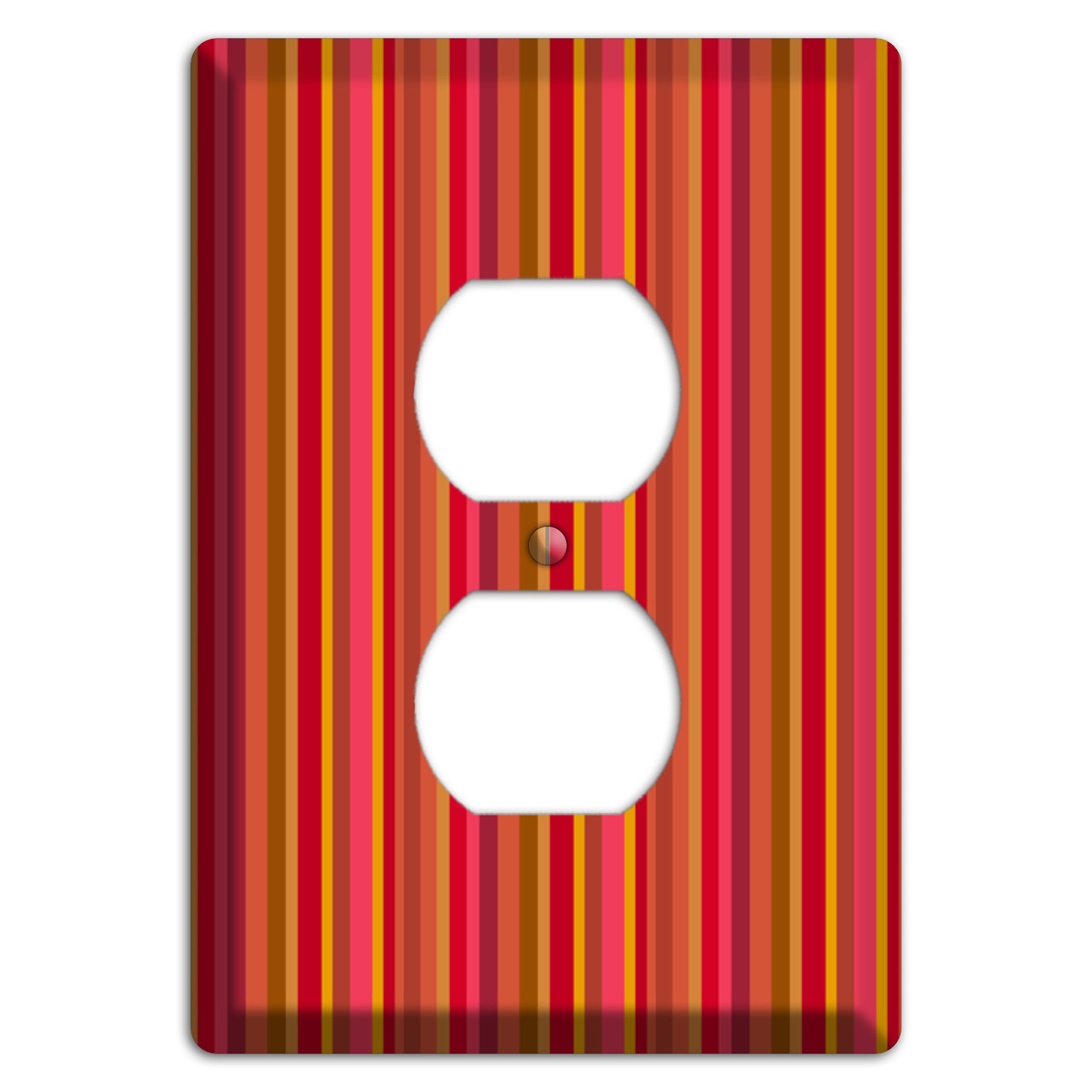 Multi Red Vertical Stripes Duplex Outlet Wallplate