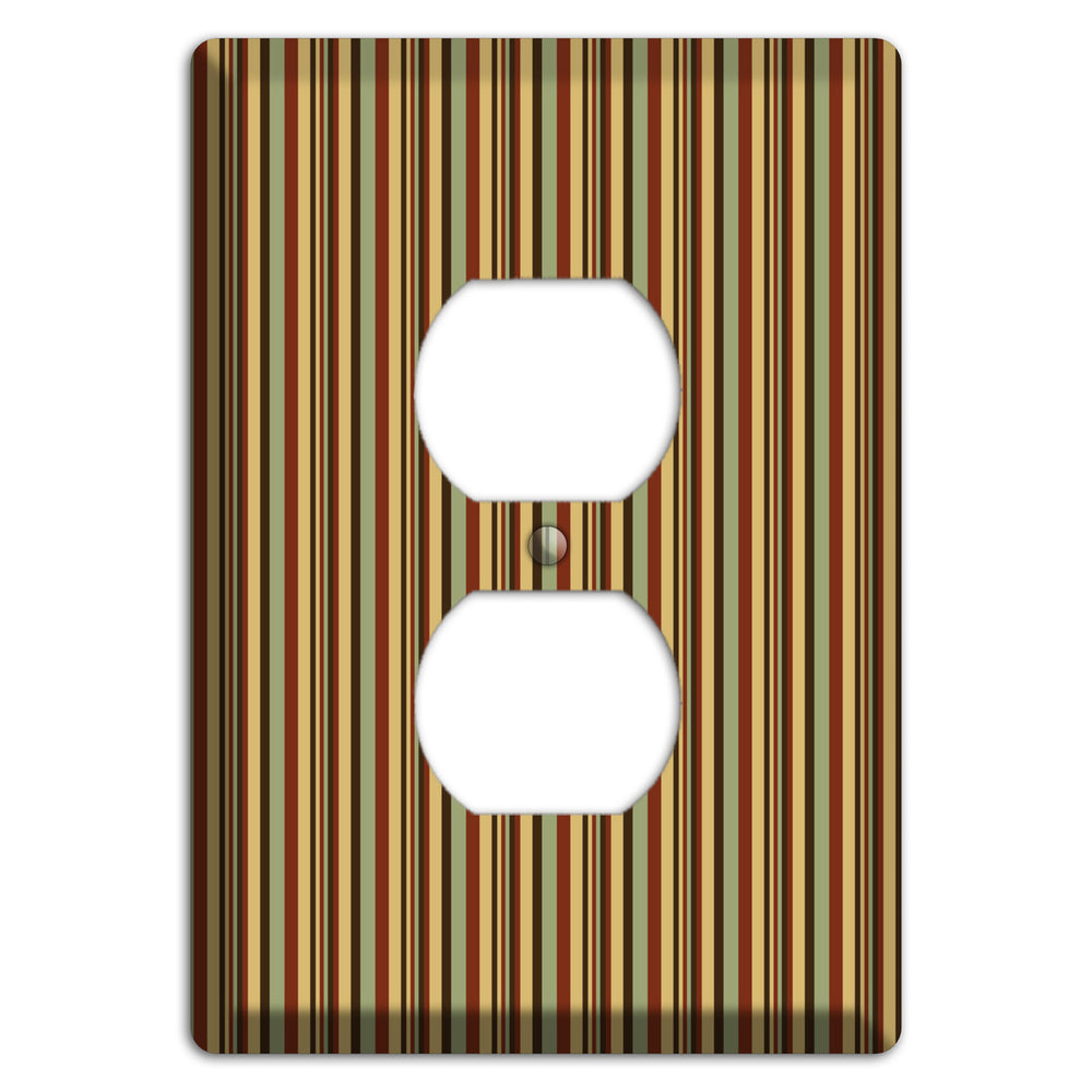 Red and Green Stripes Duplex Outlet Wallplate