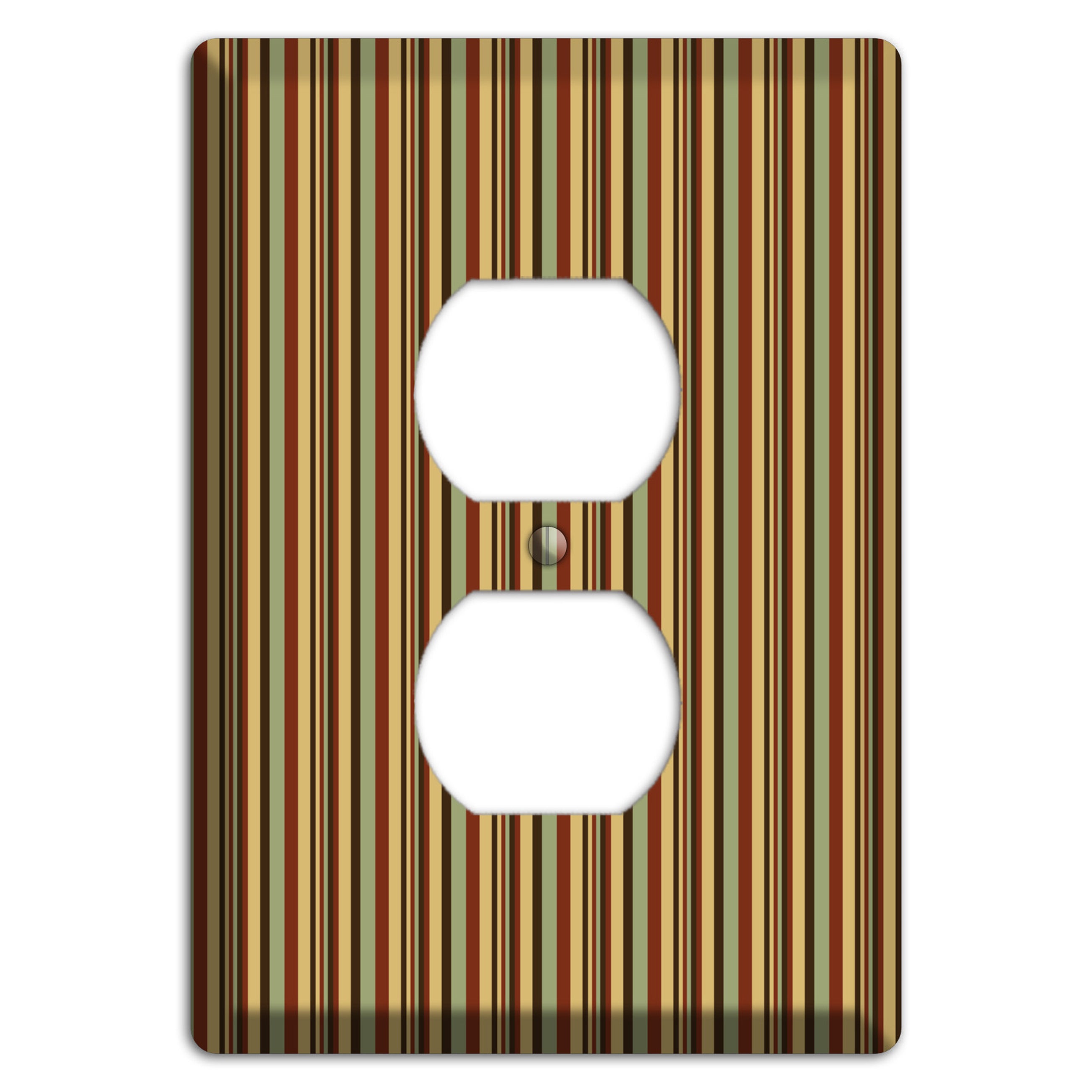 Red and Green Stripes Duplex Outlet Wallplate