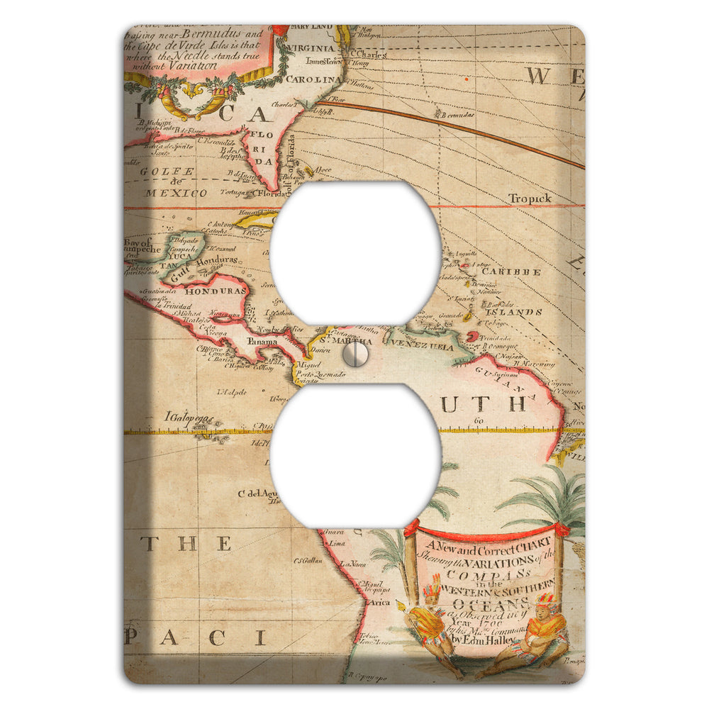 Map of Latin America Duplex Outlet Wallplate