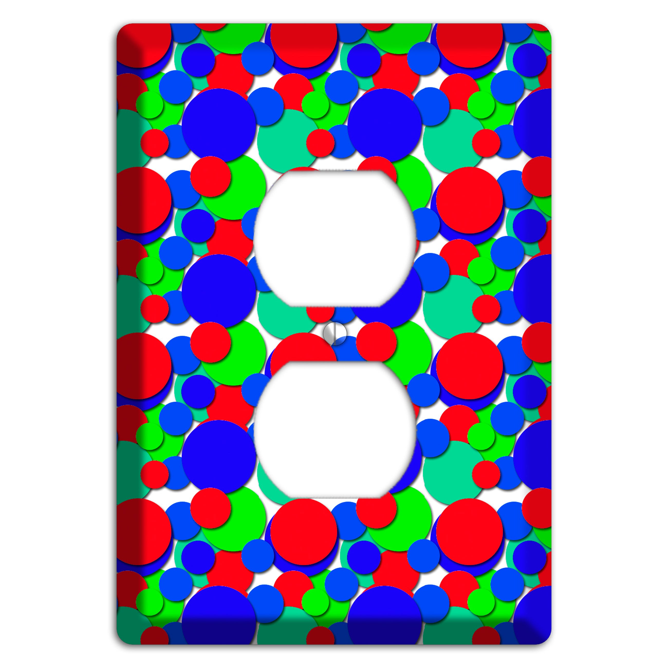 Red Blue Green Bubble Dots Duplex Outlet Wallplate