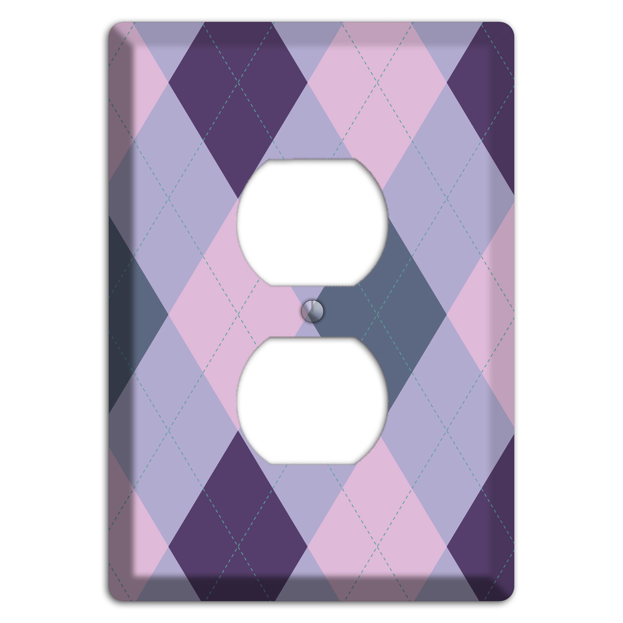 Orange and Tan Argyle Duplex Outlet Wallplate