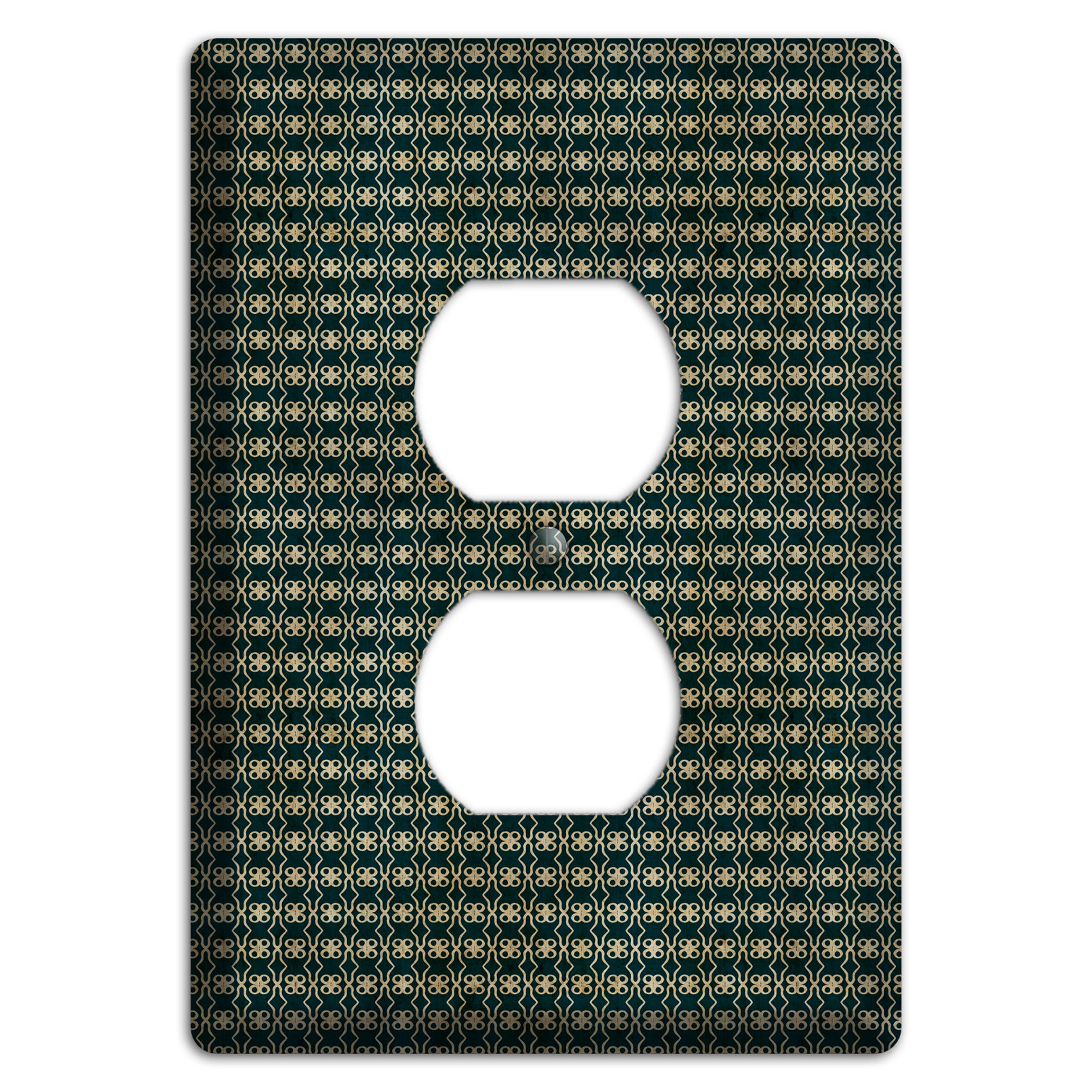 Dark Green Grunge Tiny Tiled Tapestry 2 Duplex Outlet Wallplate