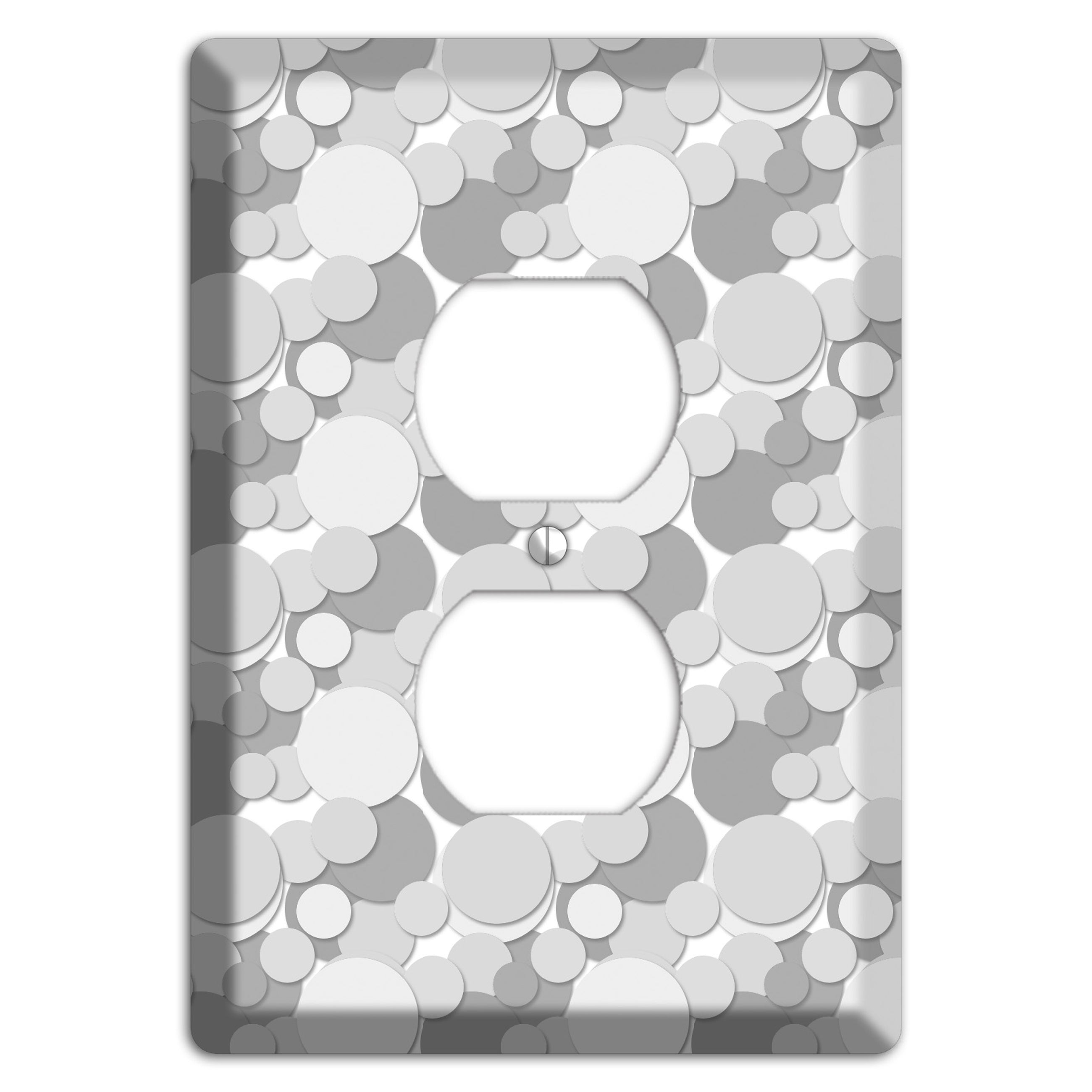Multi Grey Bubble Dots Duplex Outlet Wallplate