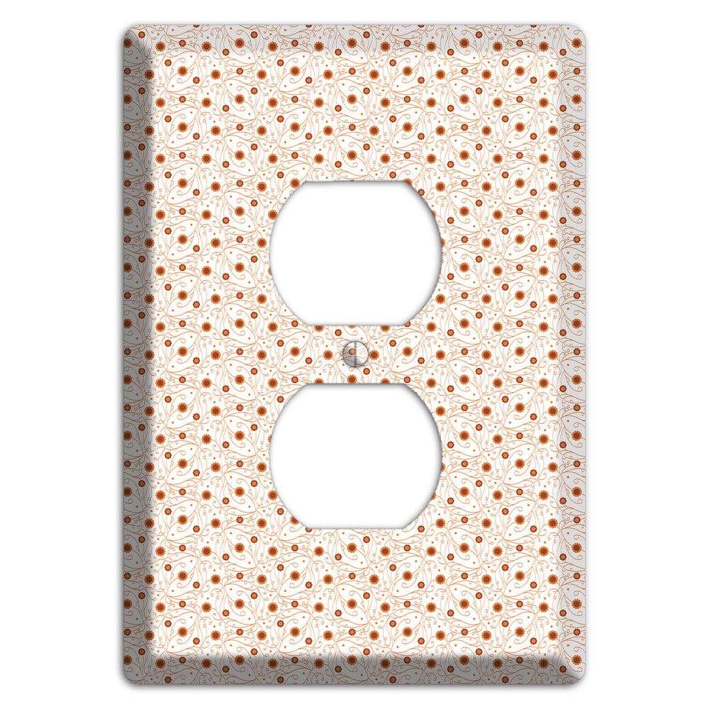 Tiny White Vine Floral Duplex Outlet Wallplate