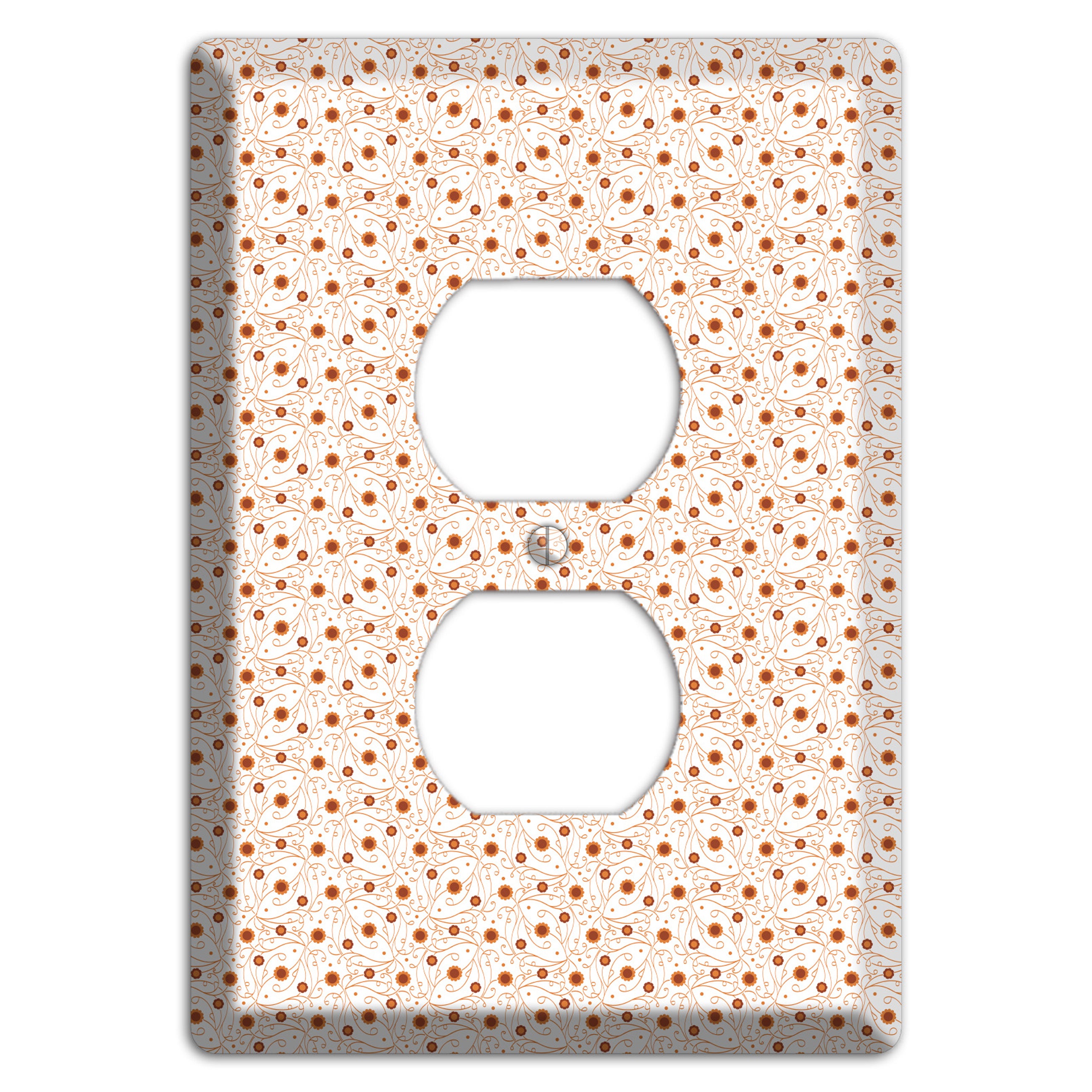 Tiny White Vine Floral Duplex Outlet Wallplate