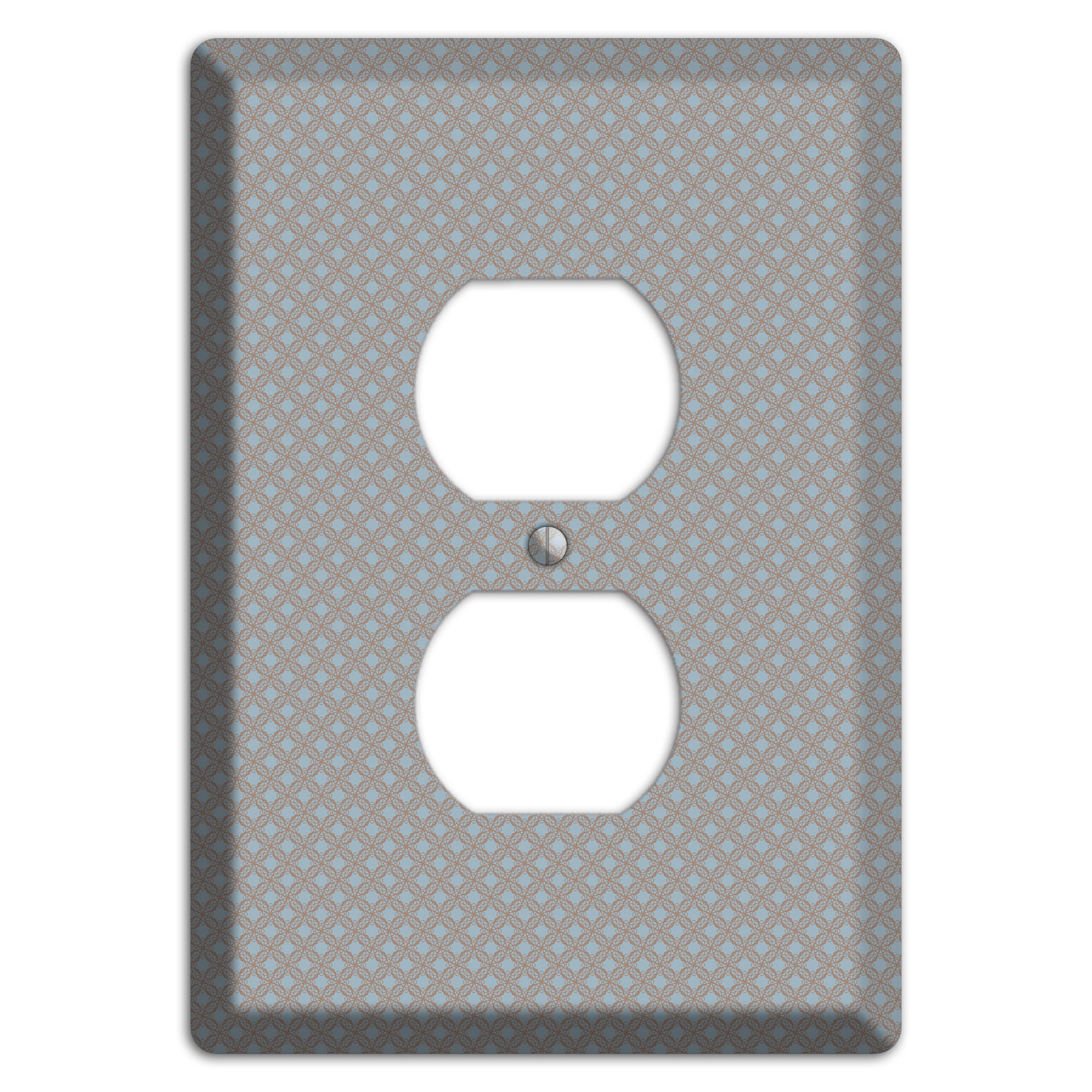 Multi Grey Lattice Duplex Outlet Wallplate