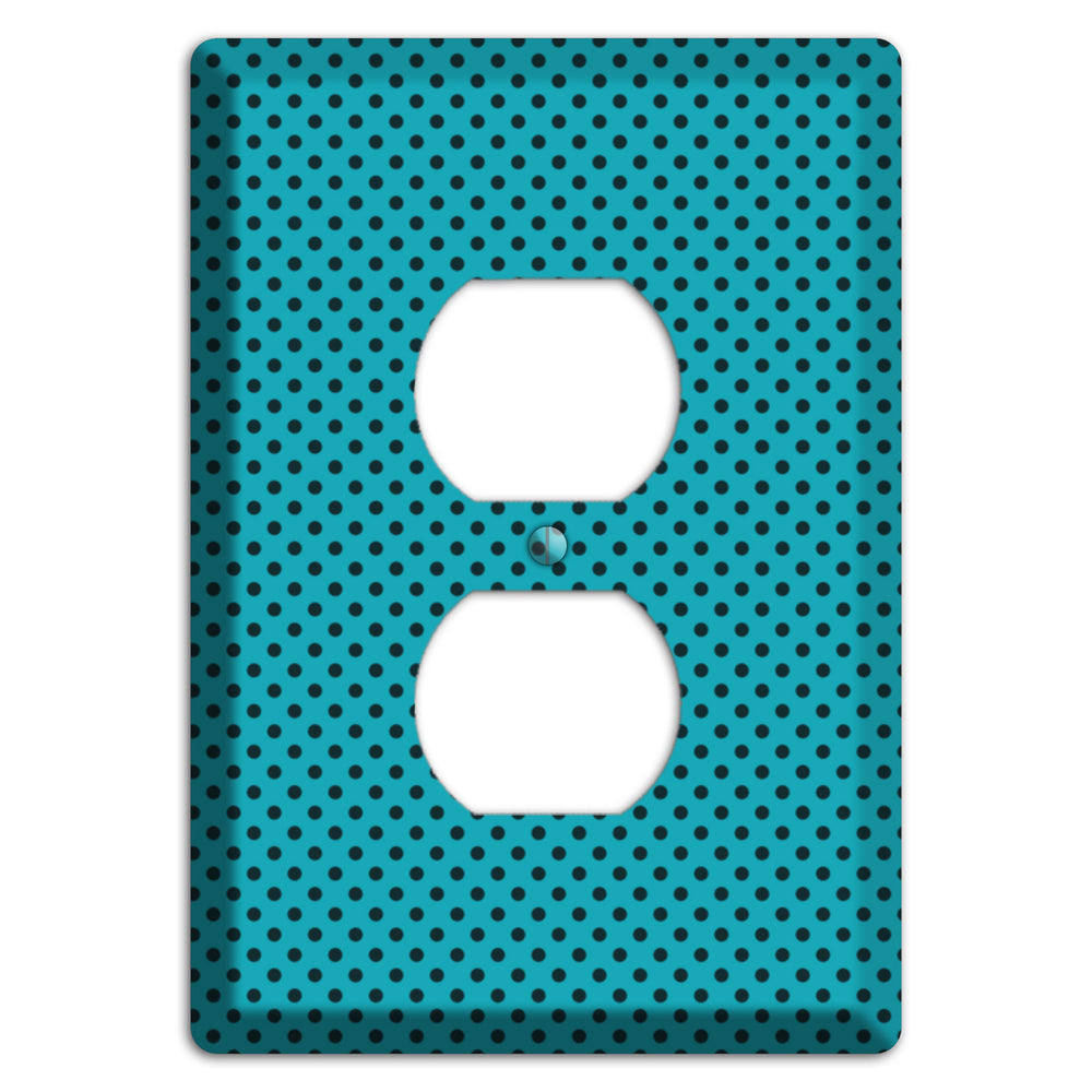 Turquoise with Polka Dots Duplex Outlet Wallplate