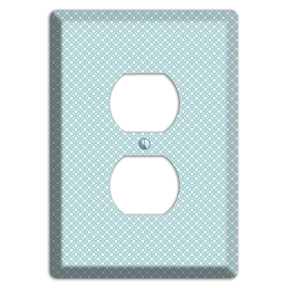 Light Blue Geometric Duplex Outlet Wallplate