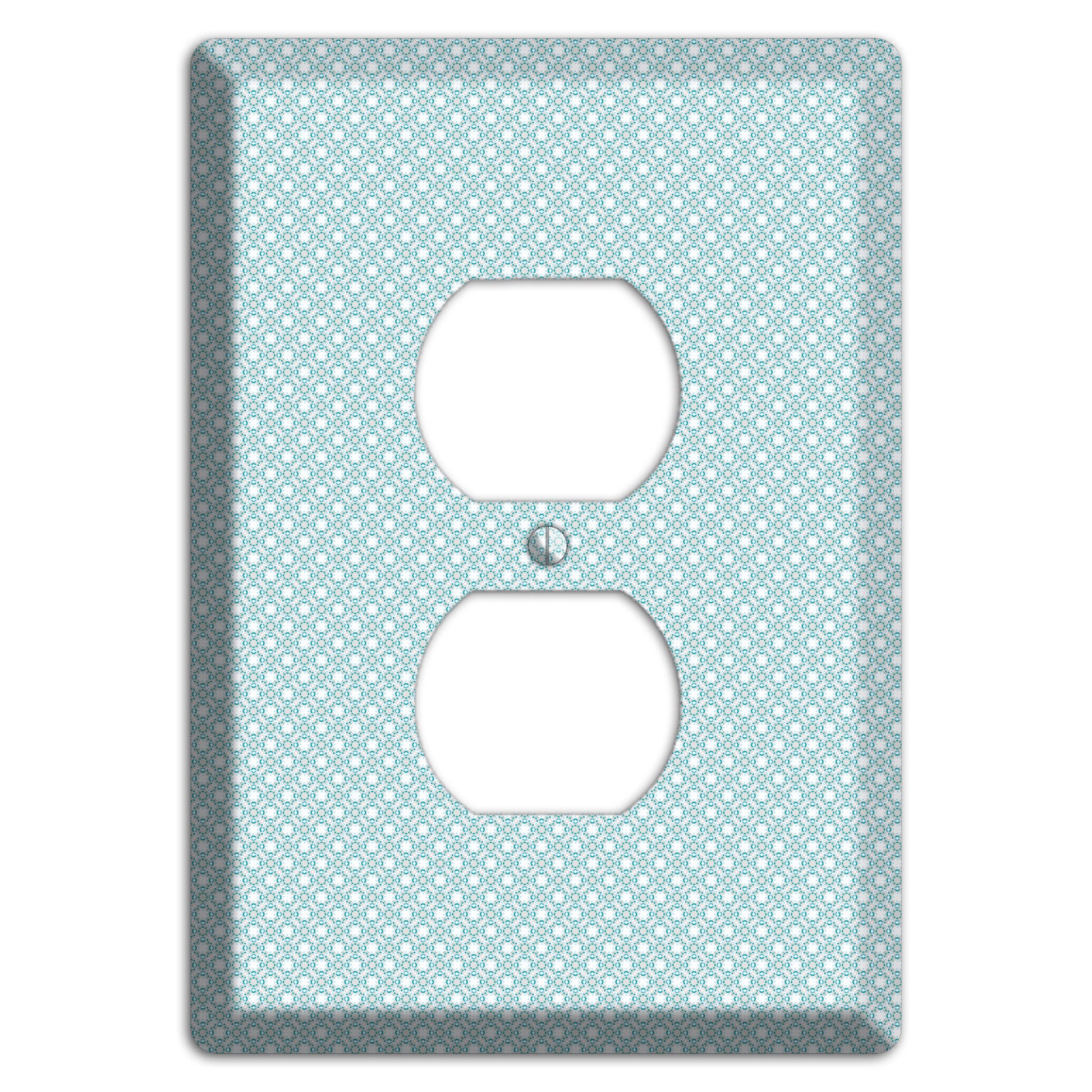 Light Blue Geometric Duplex Outlet Wallplate
