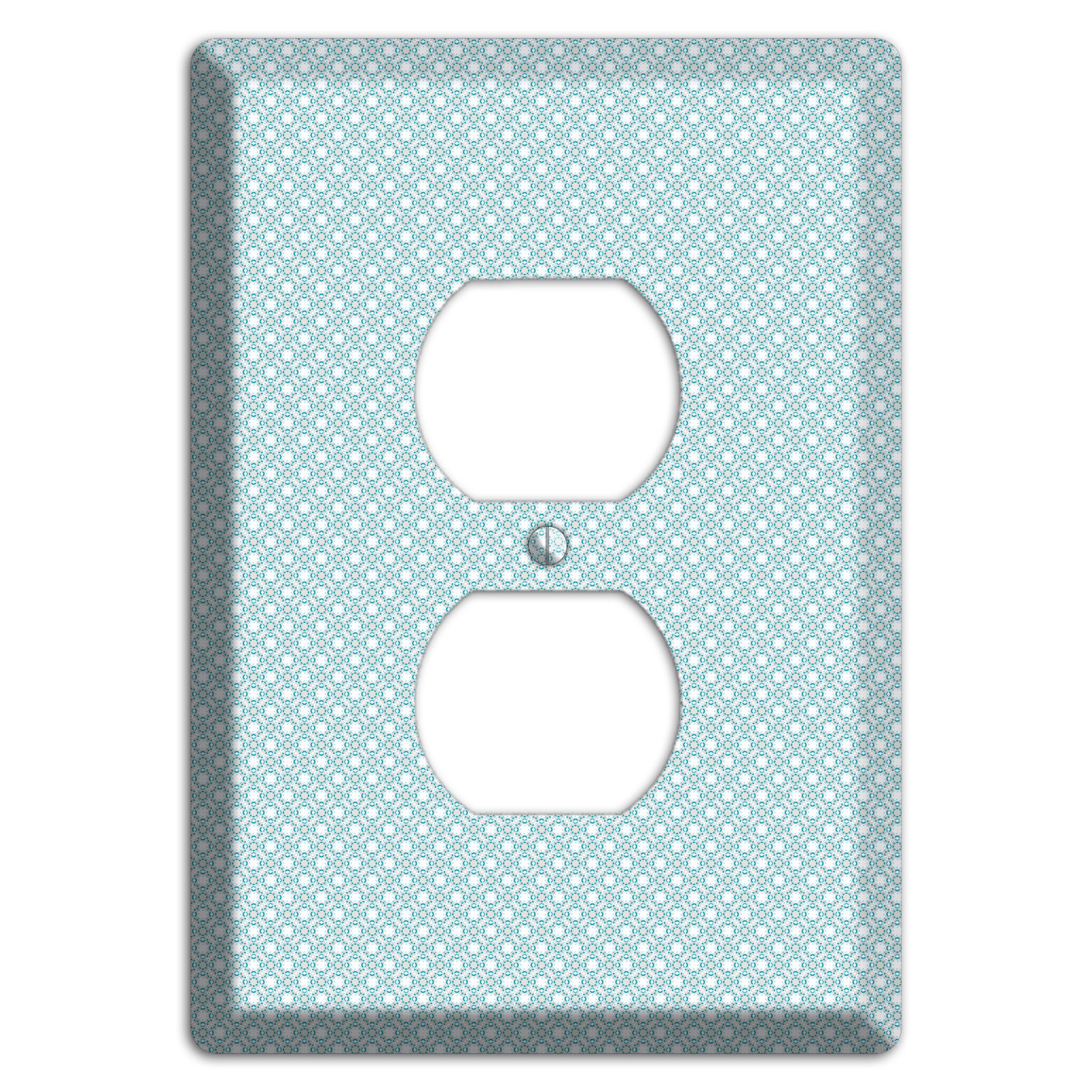 Light Blue Geometric Duplex Outlet Wallplate