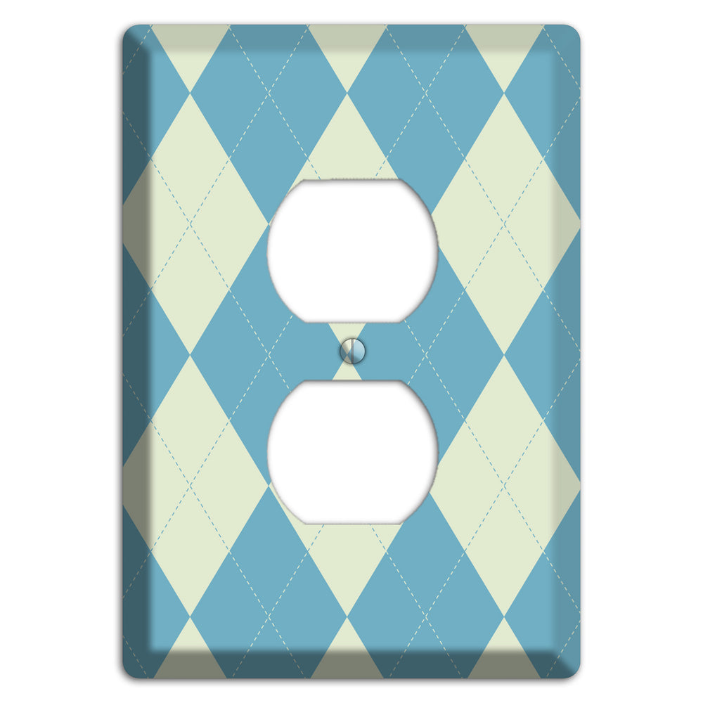 Mustard and Black Plaid Duplex Outlet Wallplate