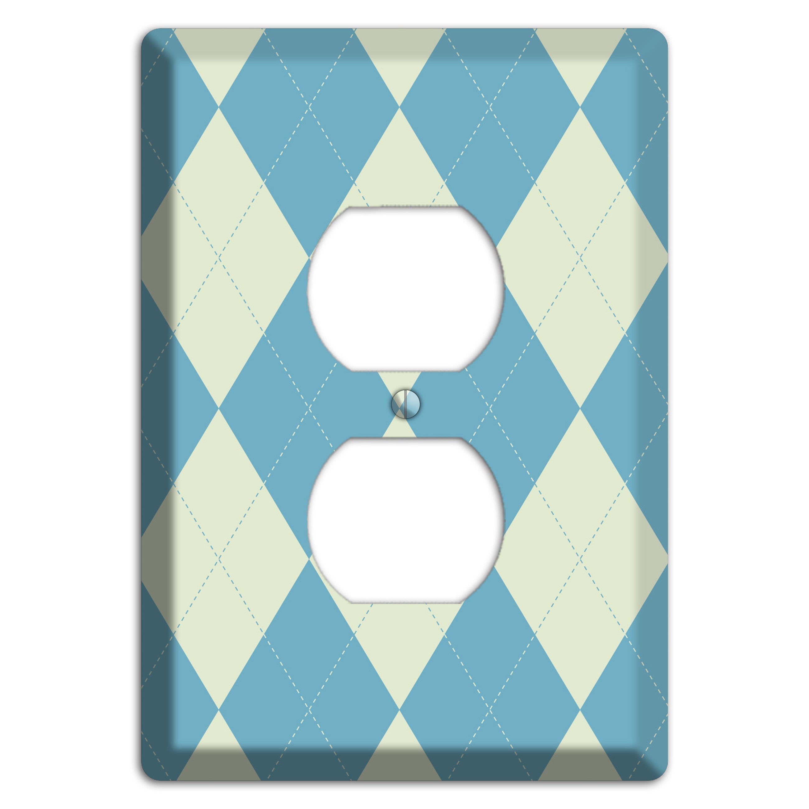 Mustard and Black Plaid Duplex Outlet Wallplate
