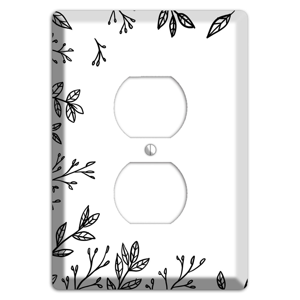 Hand-Drawn Floral 29 Duplex Outlet Wallplate