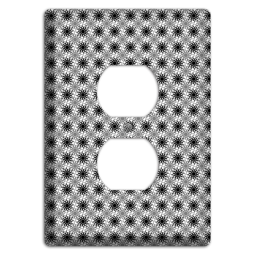 Black and Grey Sun Contour Duplex Outlet Wallplate