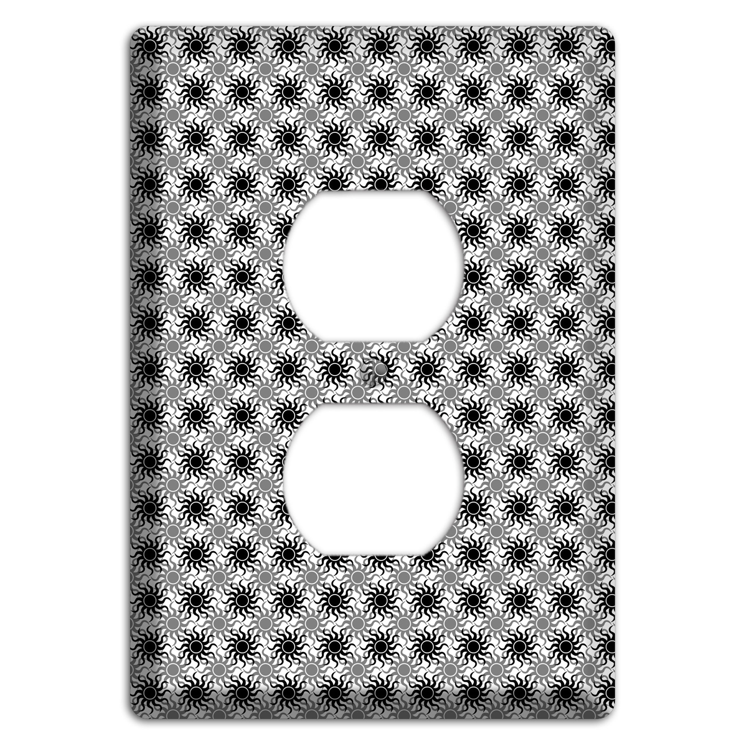 Black and Grey Sun Contour Duplex Outlet Wallplate