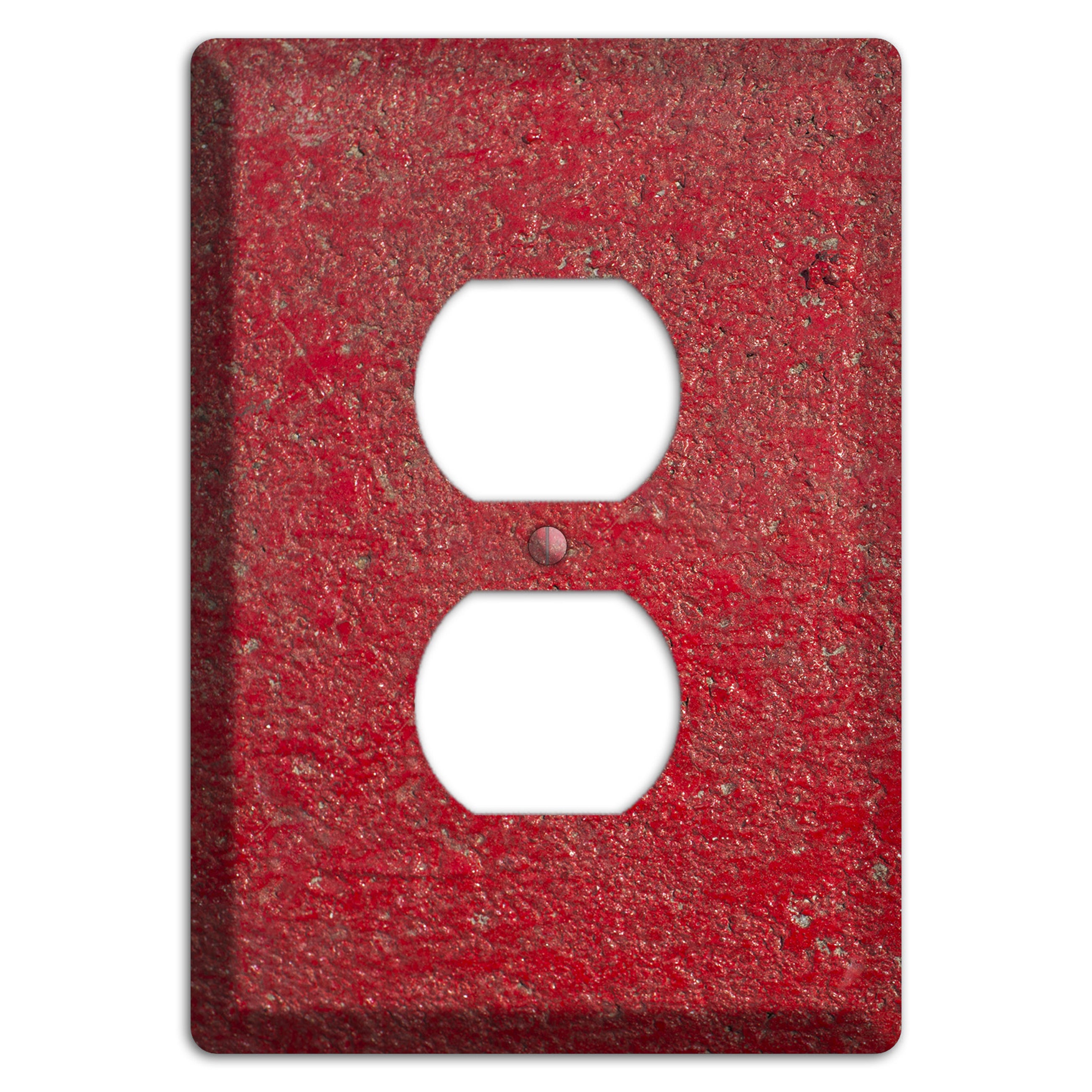 Red Concrete Duplex Outlet Wallplate
