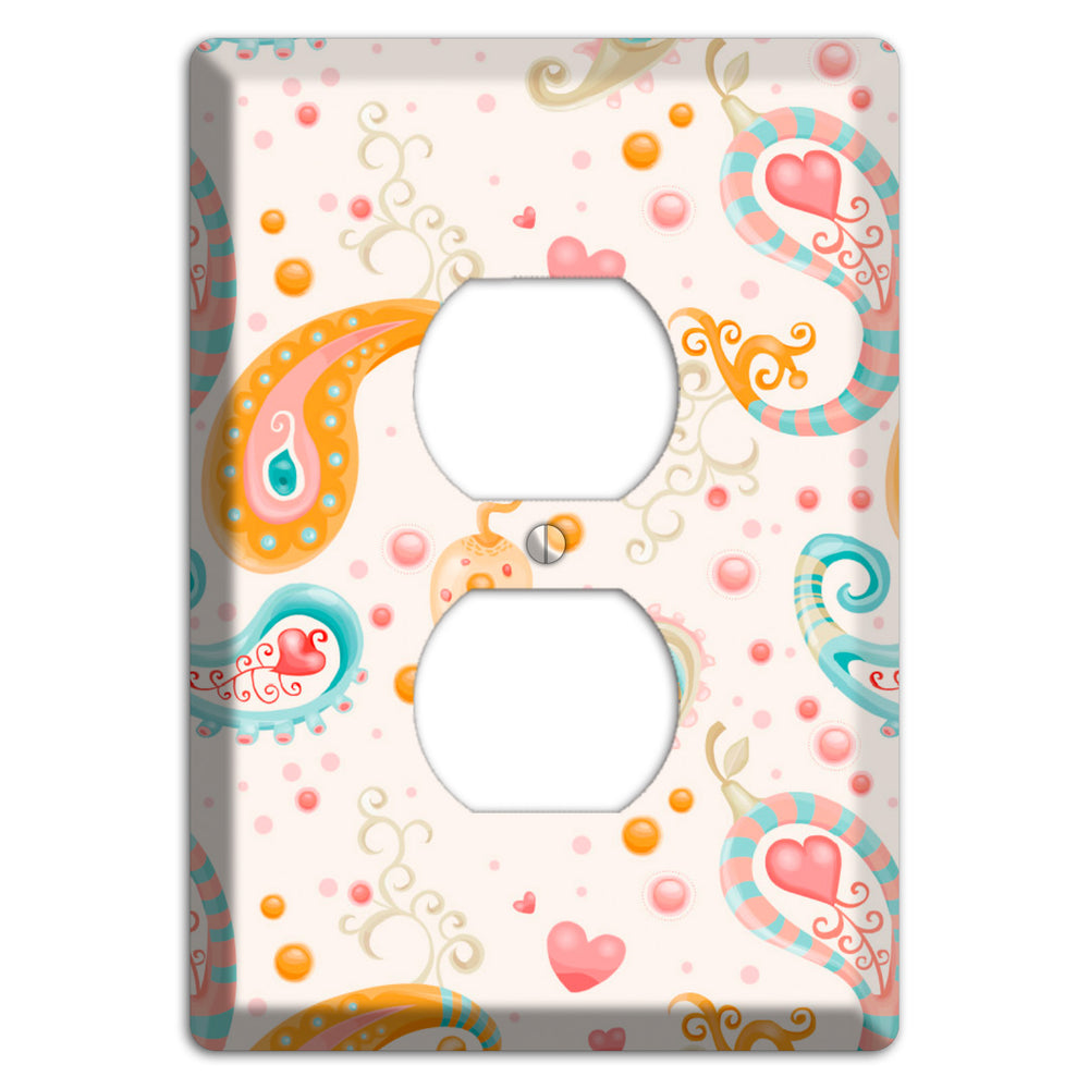 Multi Color Paisley Duplex Outlet Wallplate
